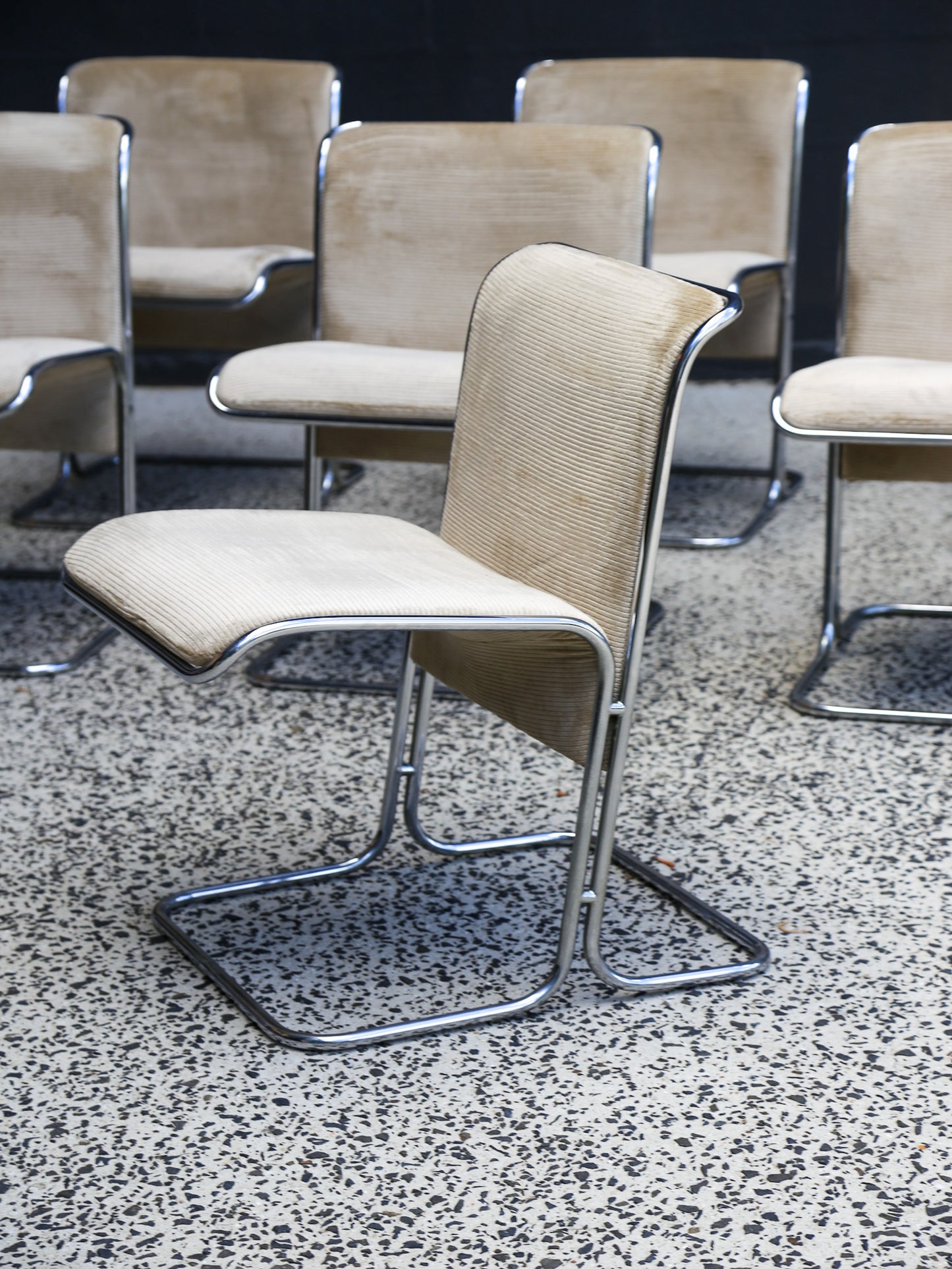 Set of Seven Calla Dining Chairs by Antonio Ari Colombo for Arflex 1970s