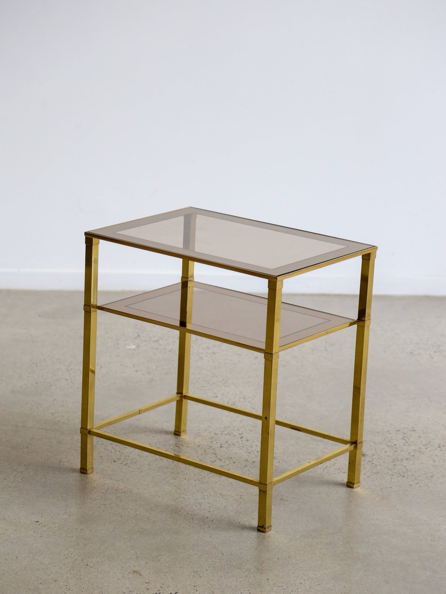 Romeo Rega Brass & Smoked Glass Side Table - Lumini Collections