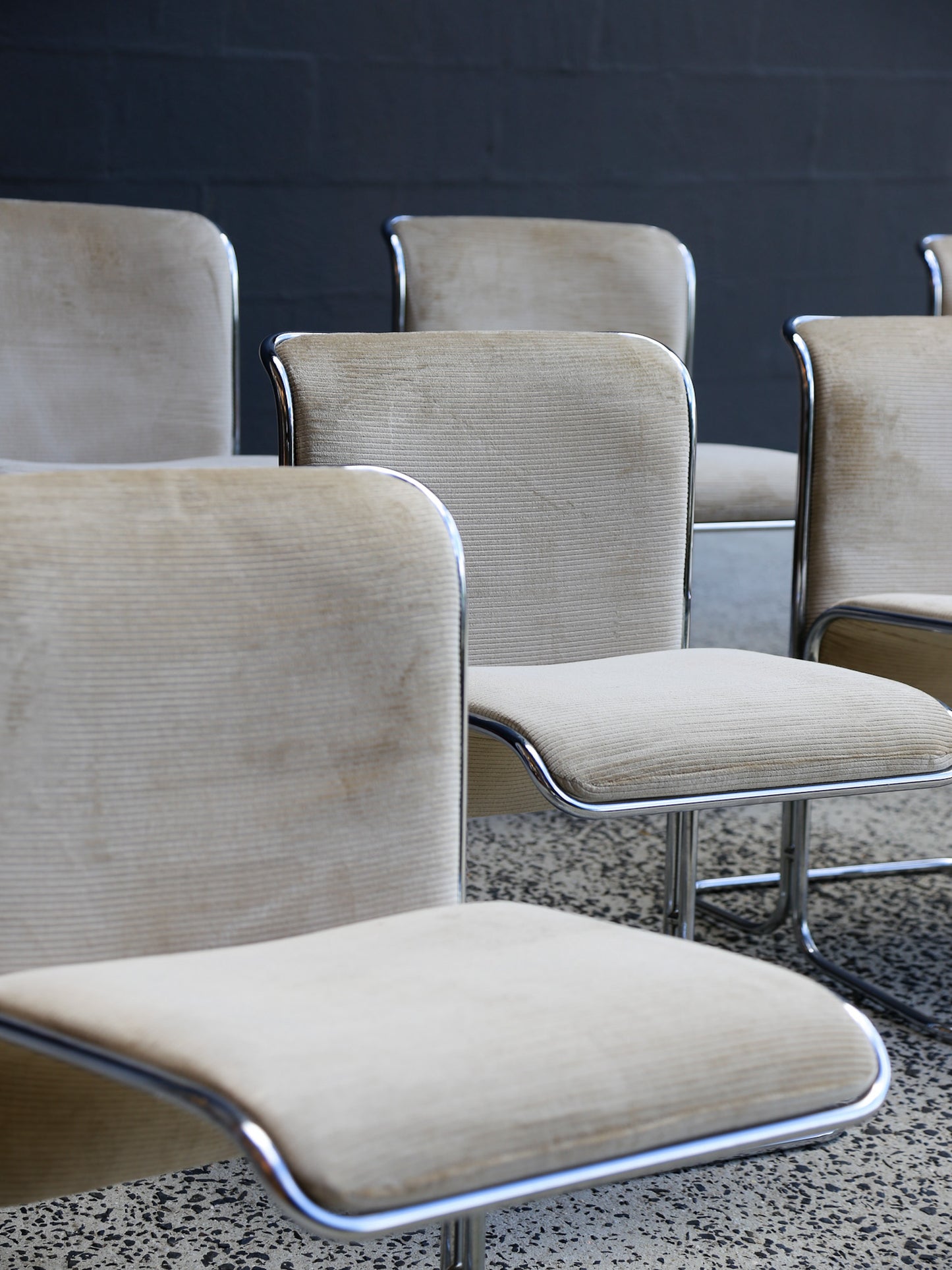 Set of Seven Calla Dining Chairs by Antonio Ari Colombo for Arflex 1970s