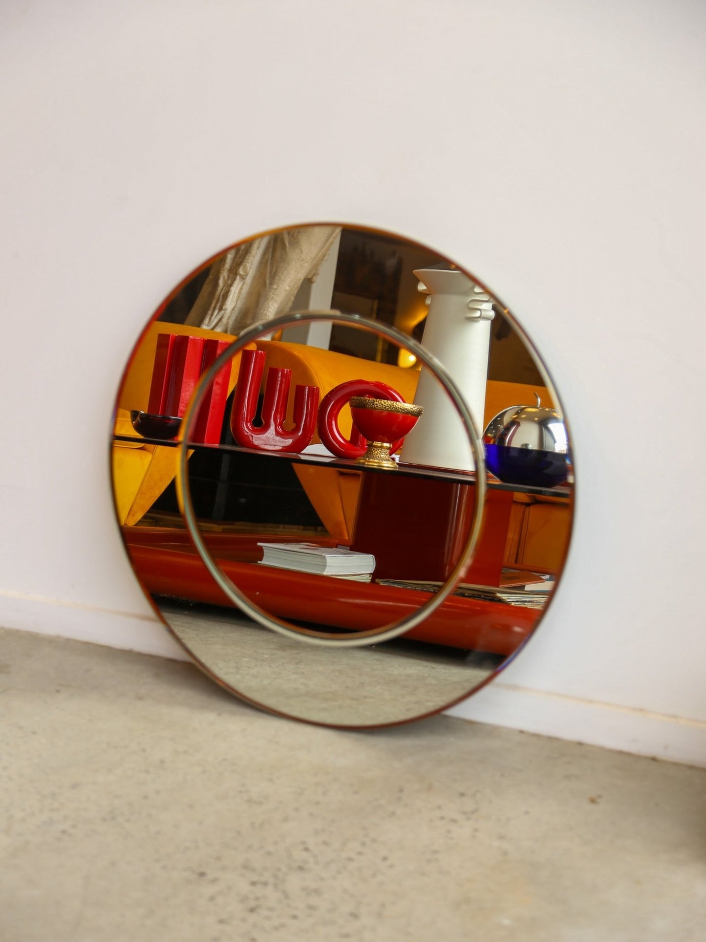 Rare 1970s Karl Springer Circular Wall Mirror – Luxury Design - Lumini Collections