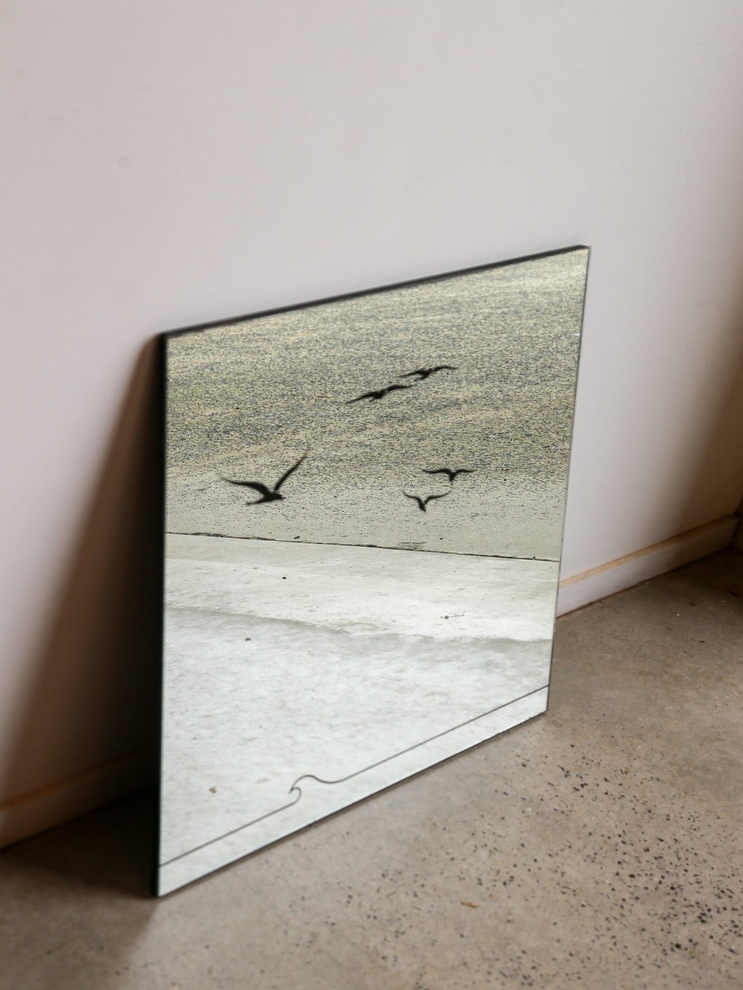 Italian Artistic Wall Mirror with Flying Birds, 1970s - Lumini Collections