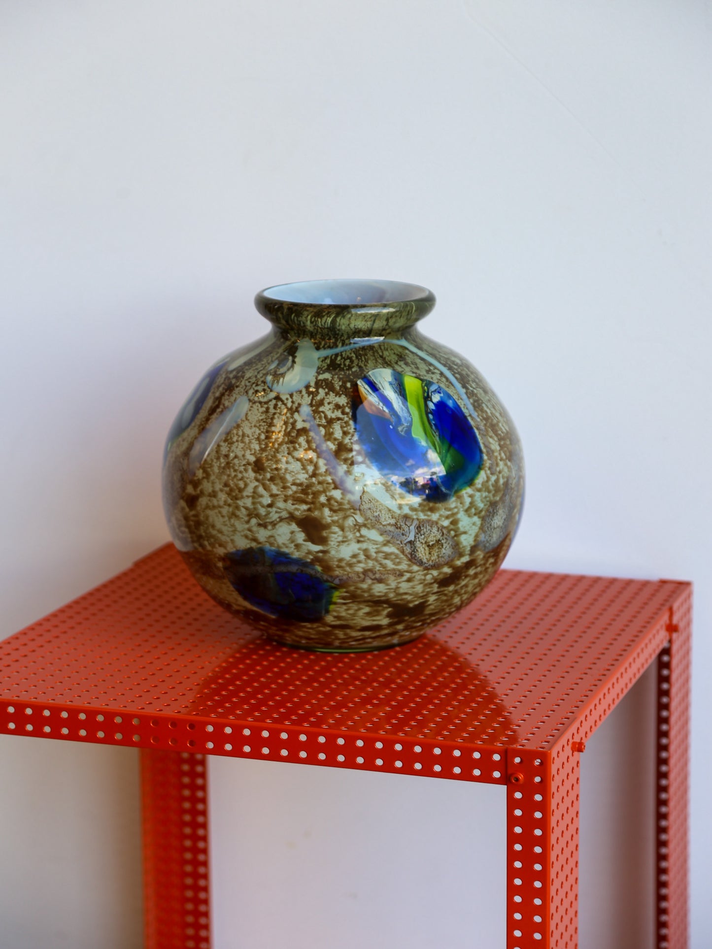 Venini Large Murano Glass Spherical Vase 1907s