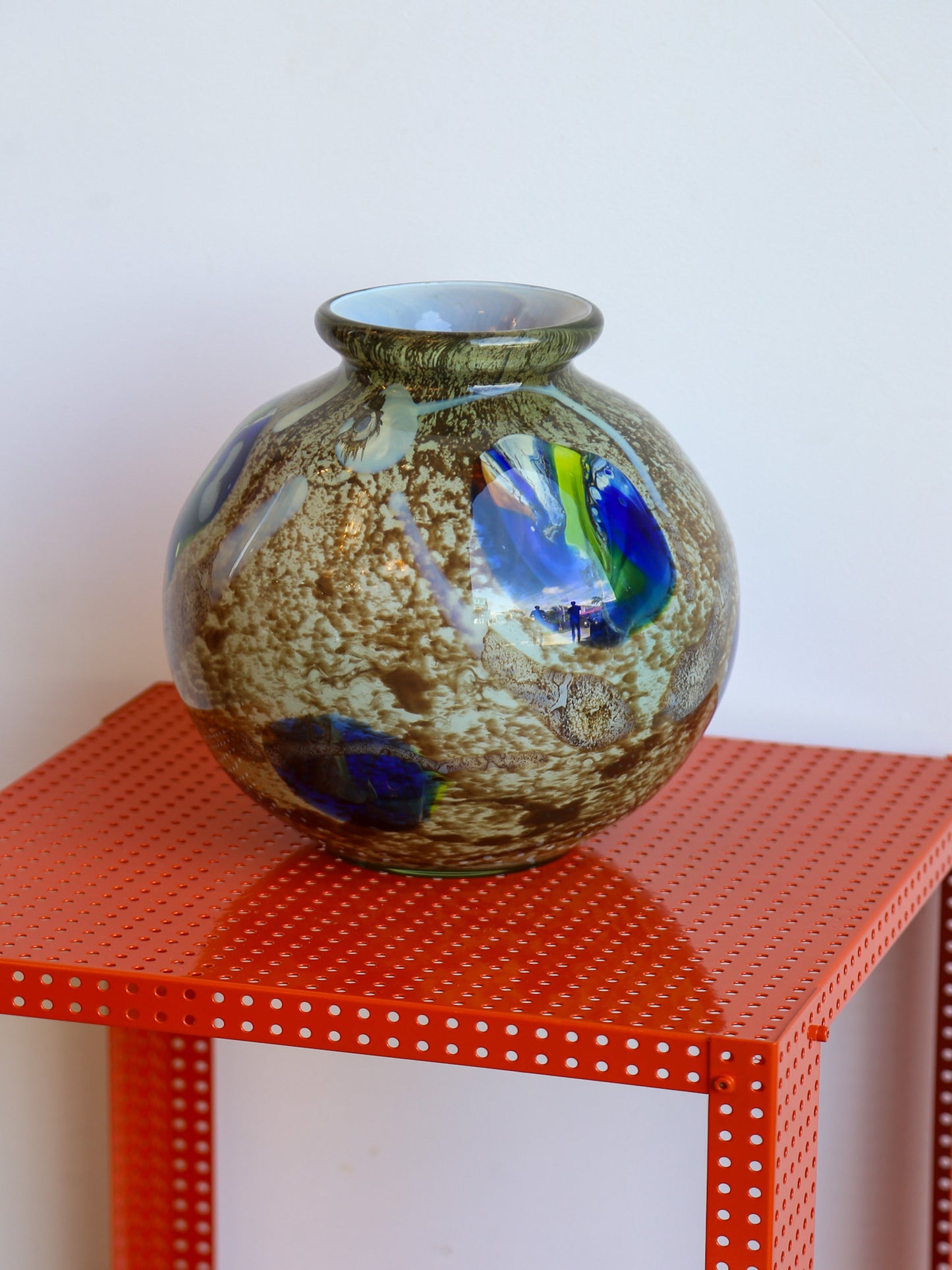 Venini Large Murano Glass Spherical Vase 1907s