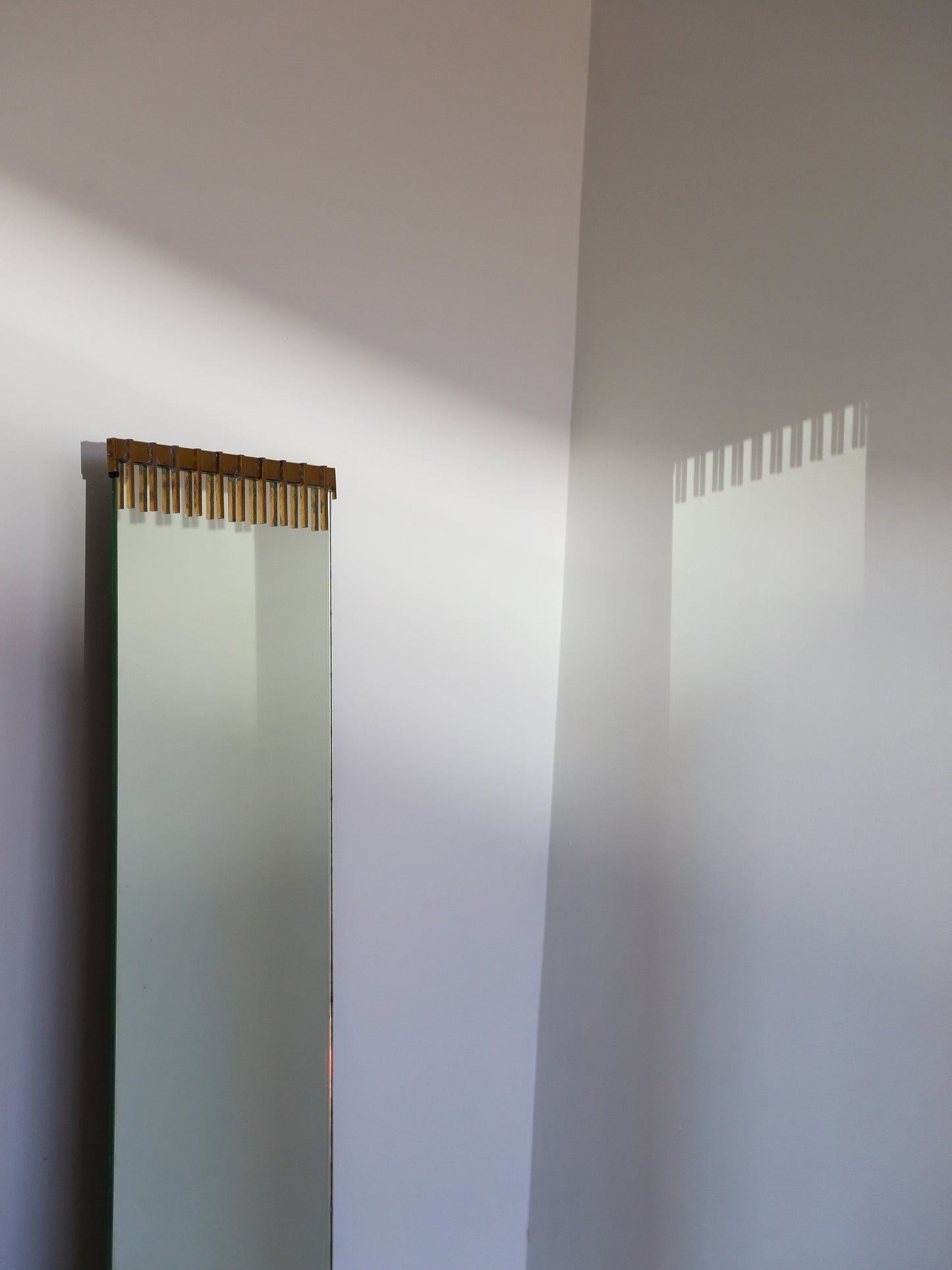 Ettore Sottsass for Santambrogio De Berti Brass & Glass Wall Mirror 1958