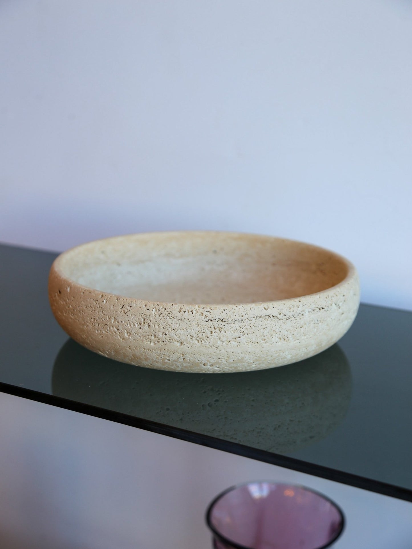 Fratelli Mannelli Travertine Bowl, Italy 1970s - Lumini Collections
