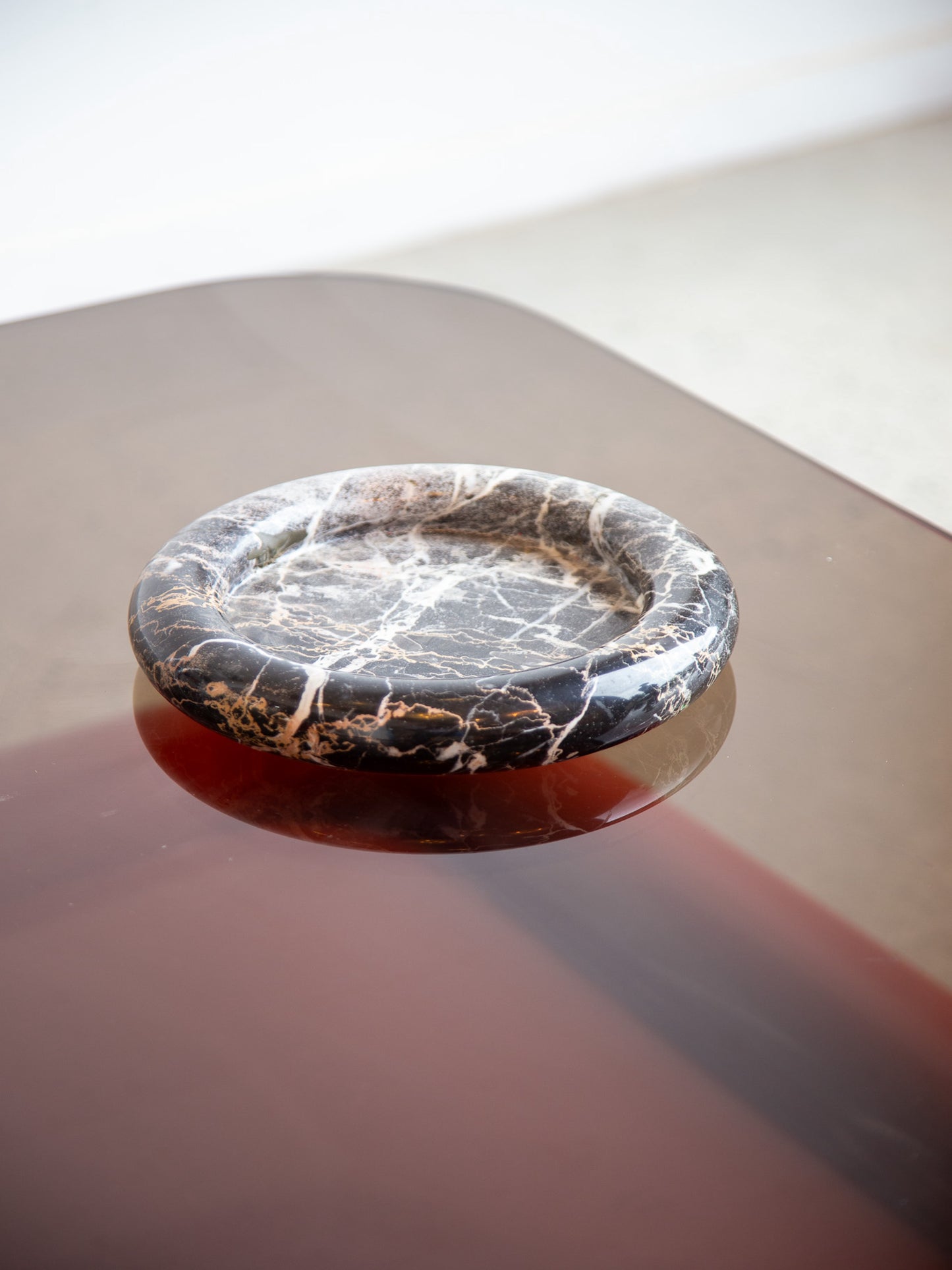 Black Marble Round Ashtray or Empty Pockets by Sergio Asti