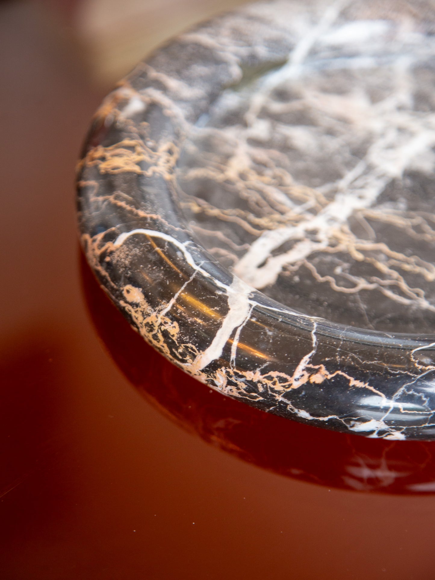 Black Marble Round Ashtray or Empty Pockets by Sergio Asti