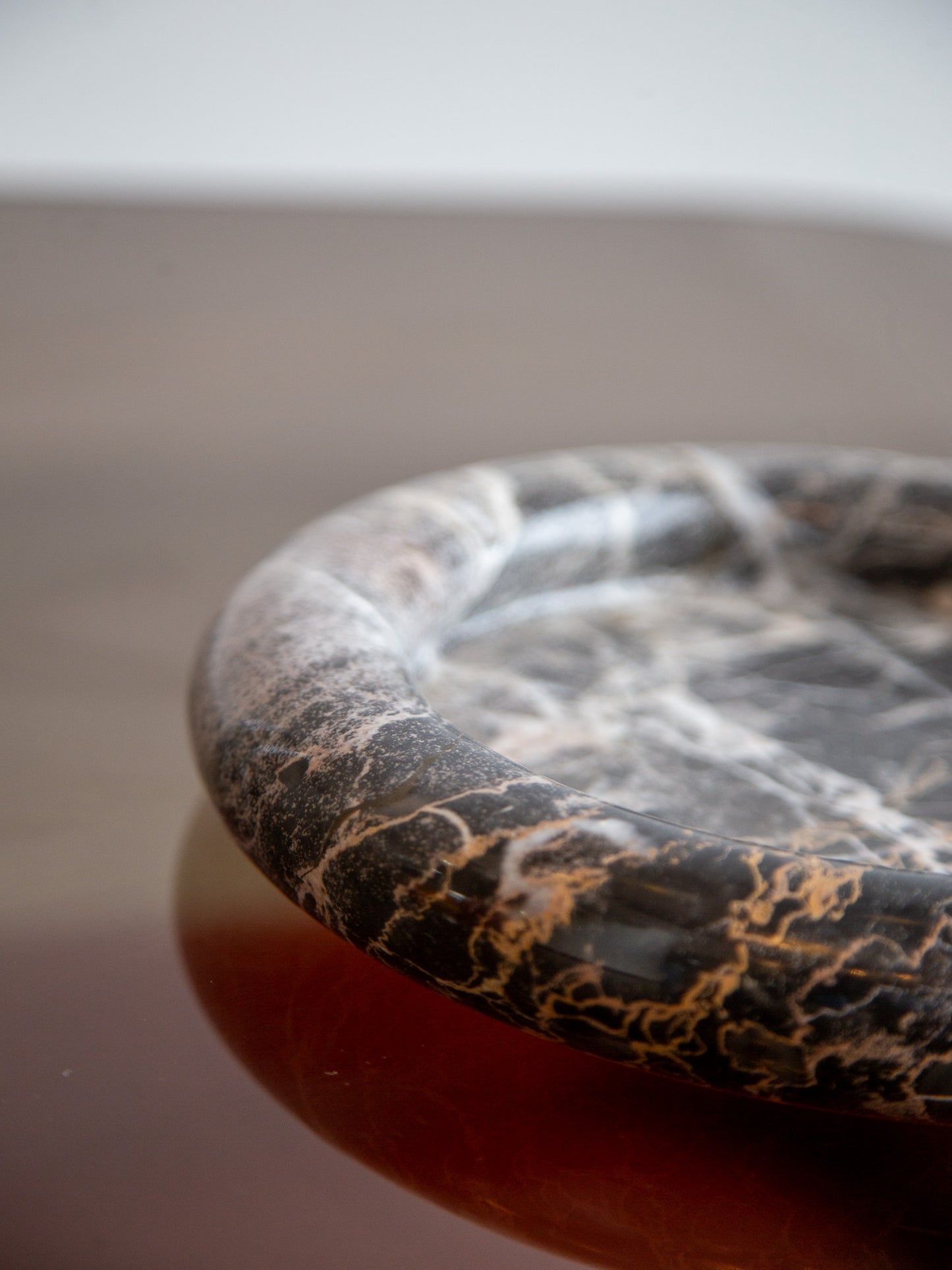 Black Marble Round Ashtray or Empty Pockets by Sergio Asti