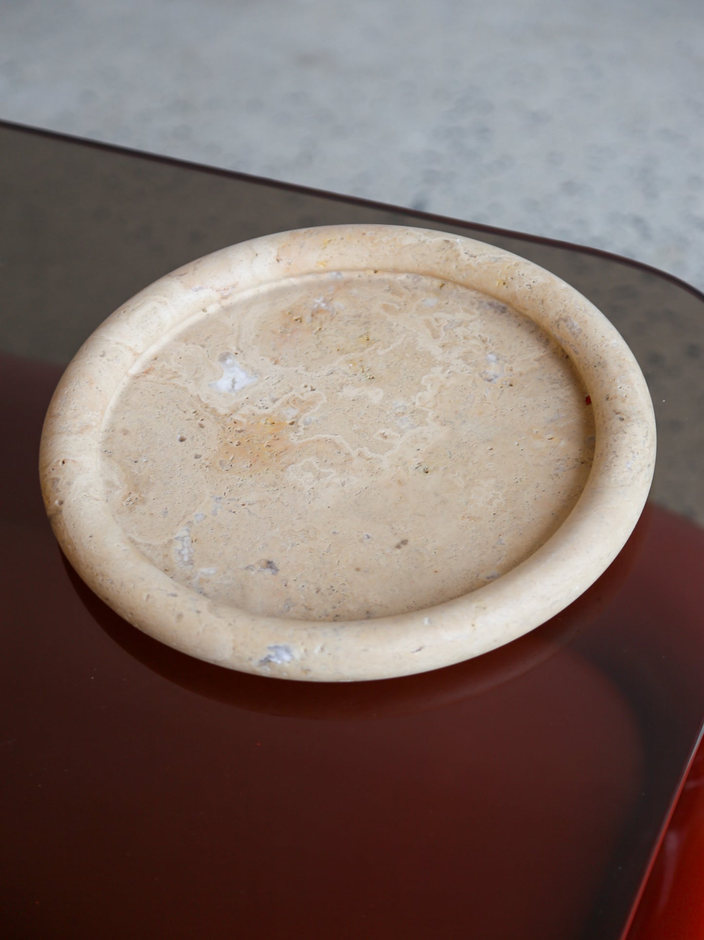 spoke travertine bowl