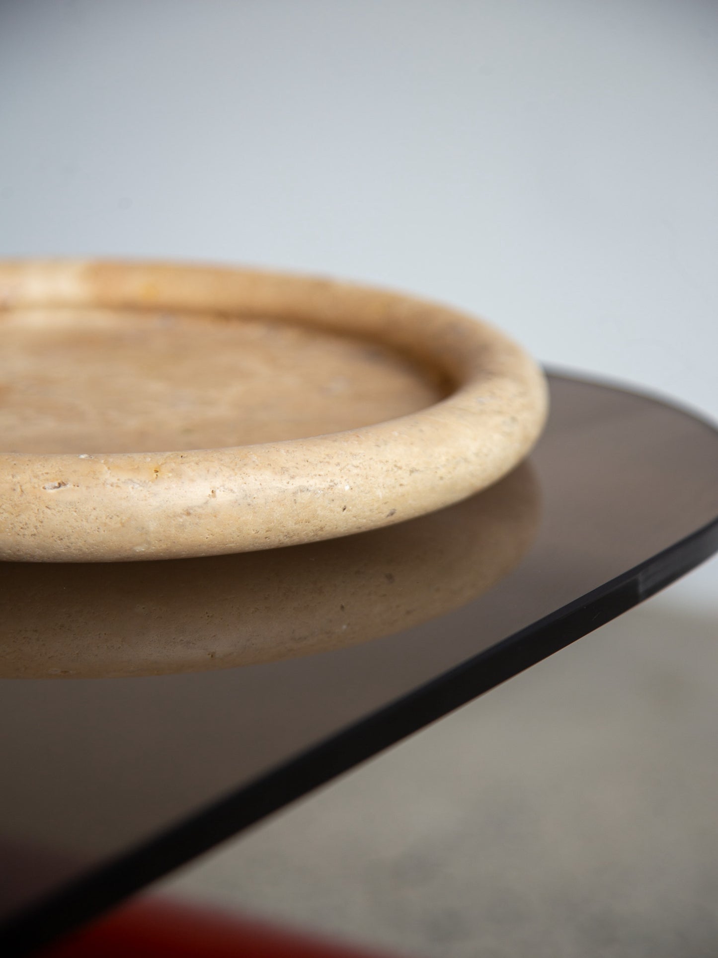 mid century modern travertine bowl