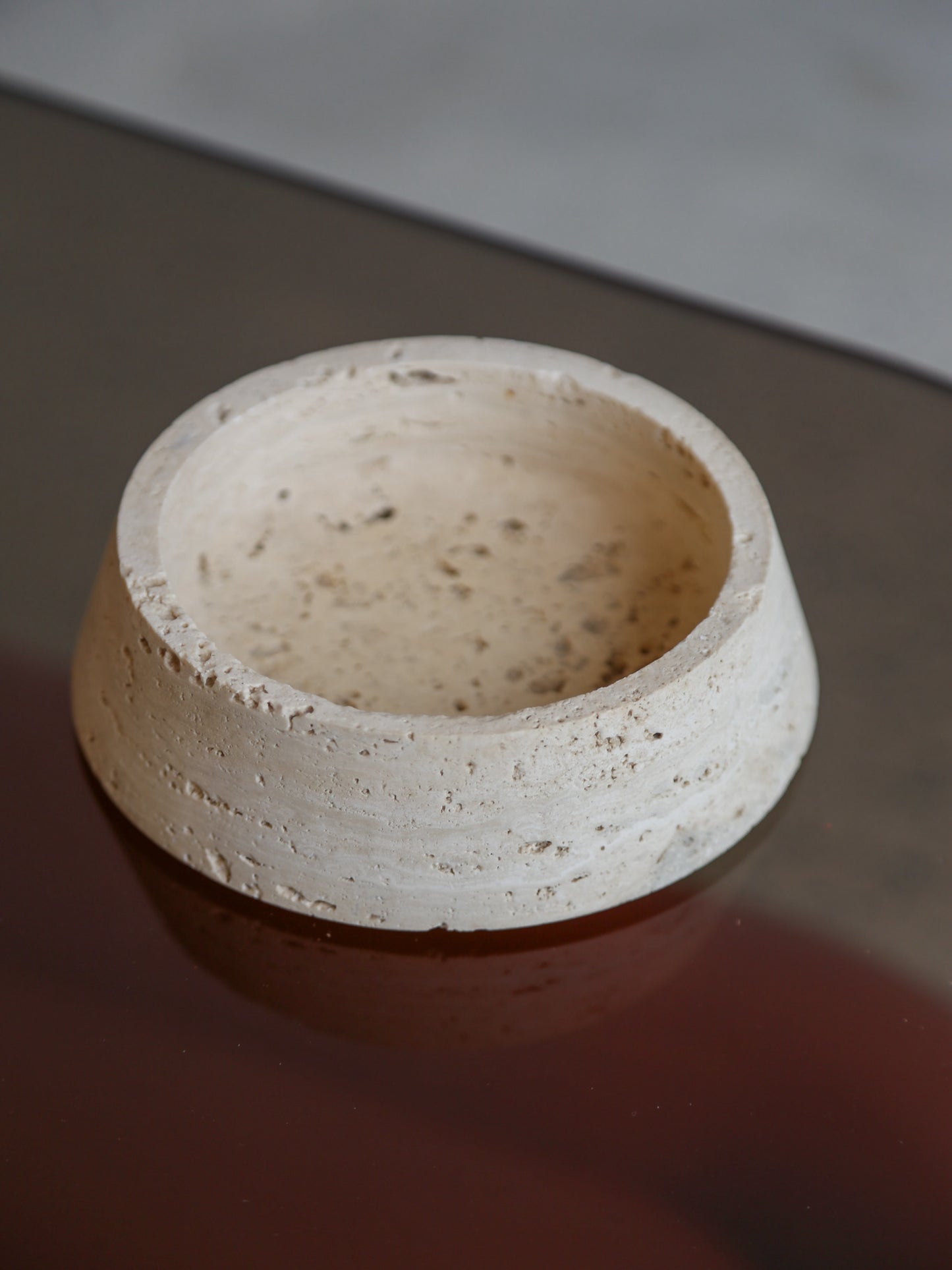 Three Pieces Bowl Nesting Travertine Centrepiece by Fratelli Mannelli