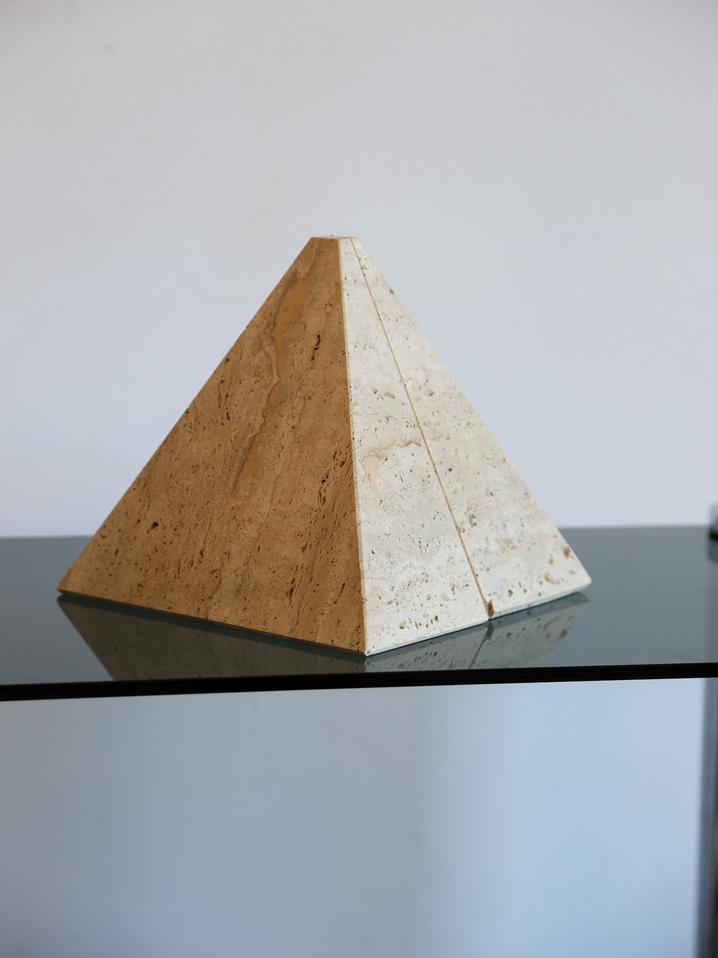Travertine Pyramid Bookends