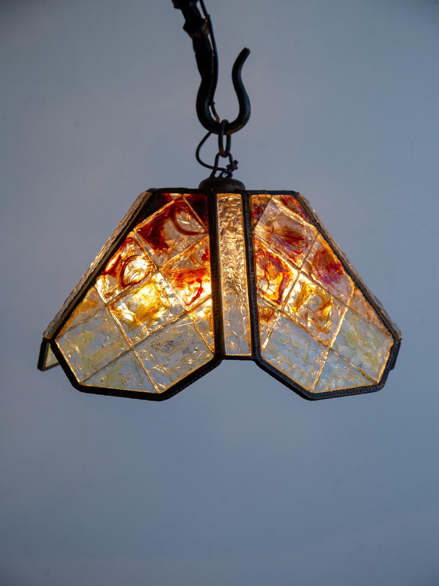 Albano Poli for Poliarte Brutalist Floor Lamp in Murano Glass & Bronze