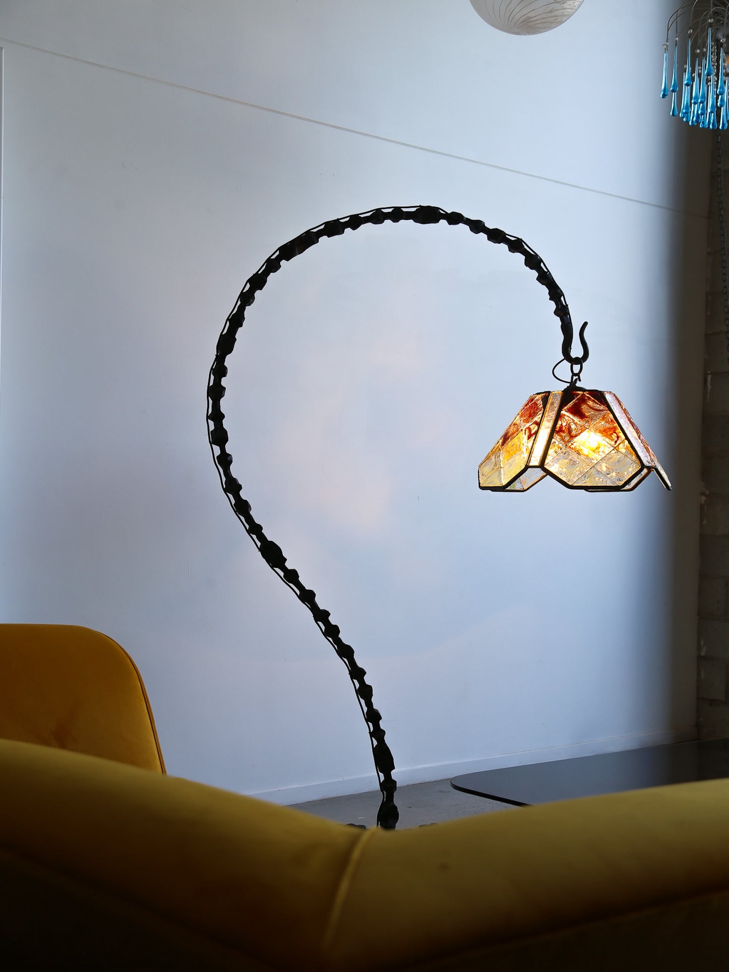Albano Poli for Poliarte Brutalist Floor Lamp in Murano Glass & Bronze