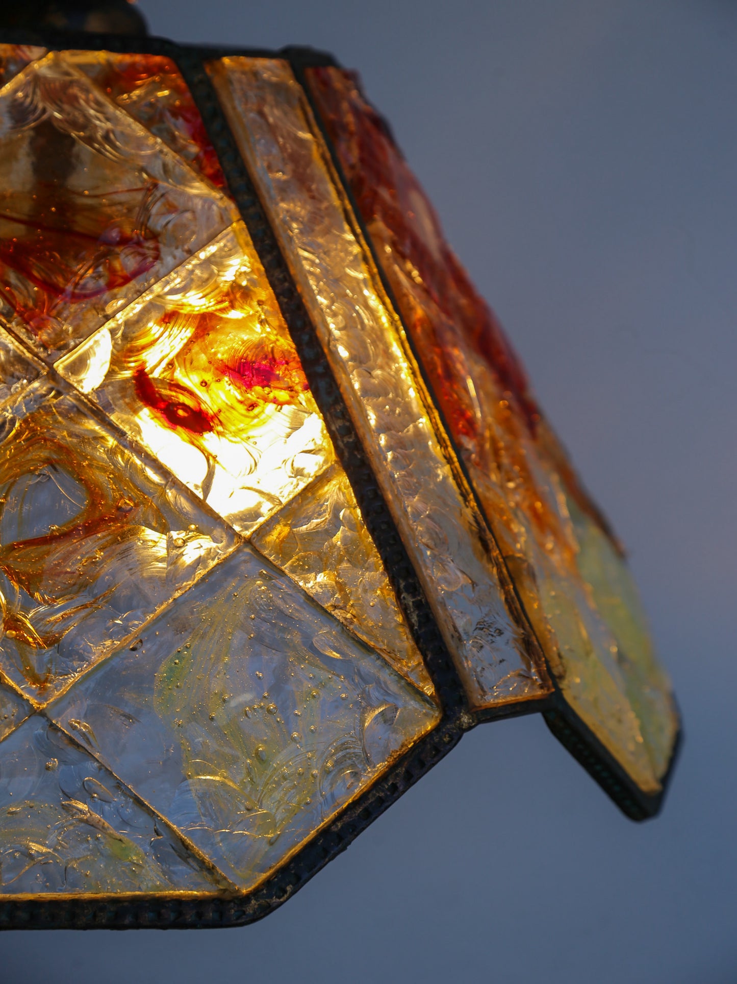 Albano Poli for Poliarte Brutalist Floor Lamp in Murano Glass & Bronze