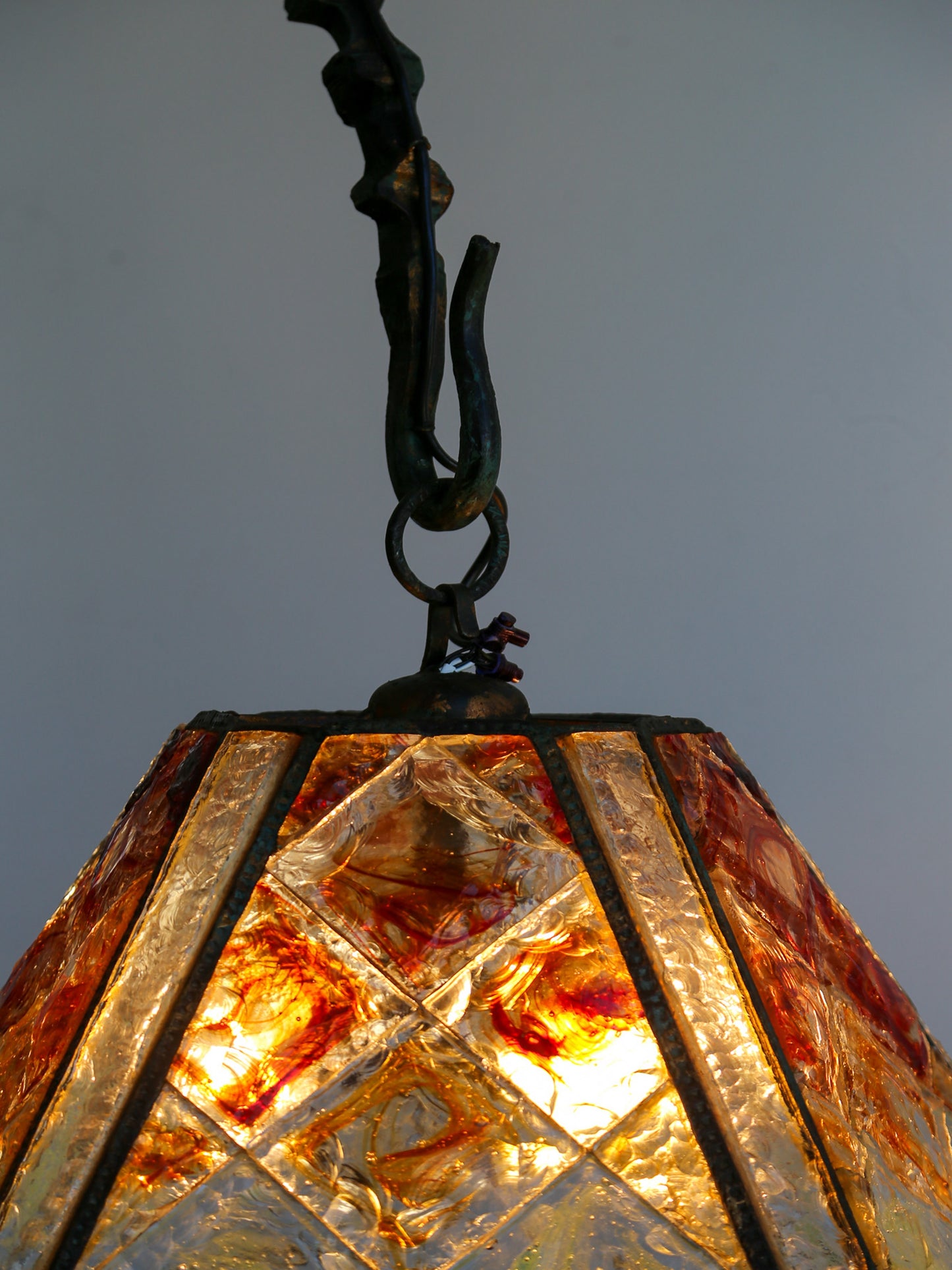 Albano Poli for Poliarte Brutalist Floor Lamp in Murano Glass & Bronze