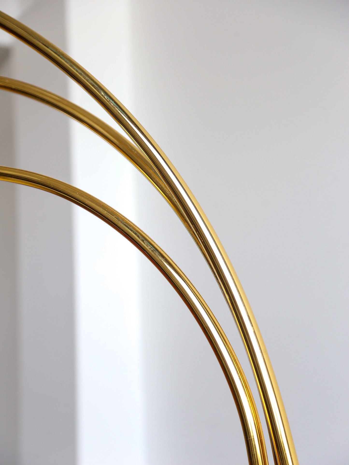 Goffredo Reggiani Three-Arm Arc Floor Lamp in Gilded Metal