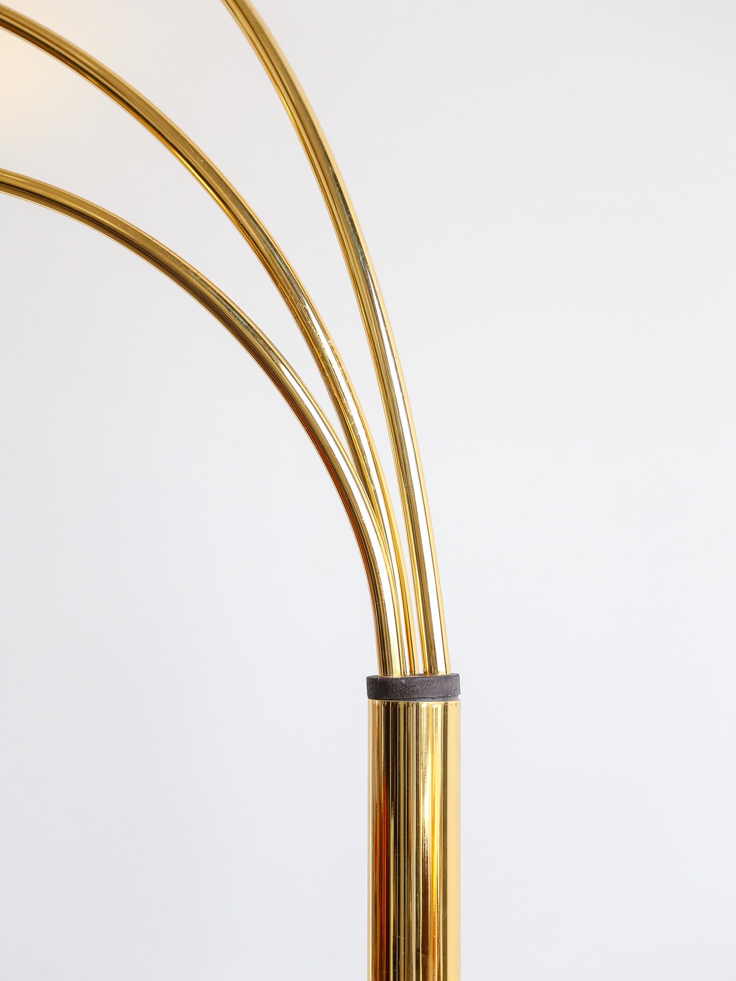 Goffredo Reggiani Three-Arm Arc Floor Lamp in Gilded Metal