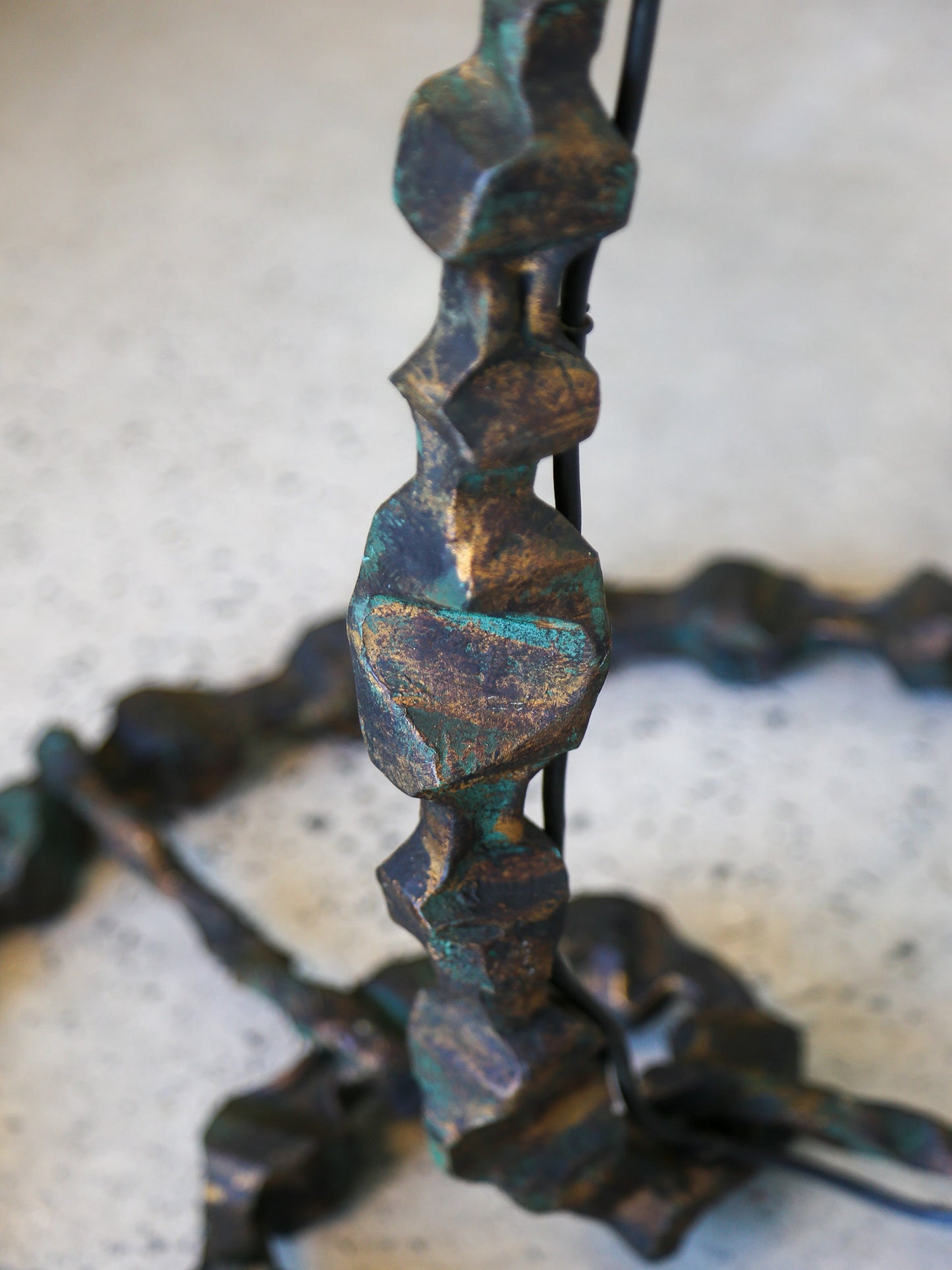 Albano Poli for Poliarte Brutalist Floor Lamp in Murano Glass & Bronze