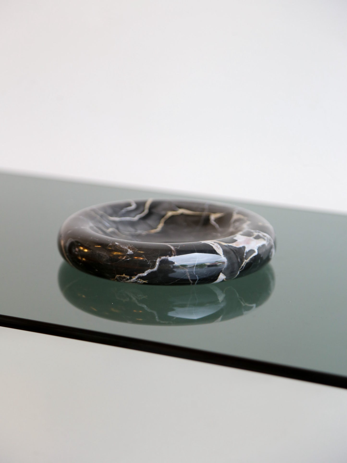 Black Carrara Marble Catchall or Ashtray by Sergio Asti