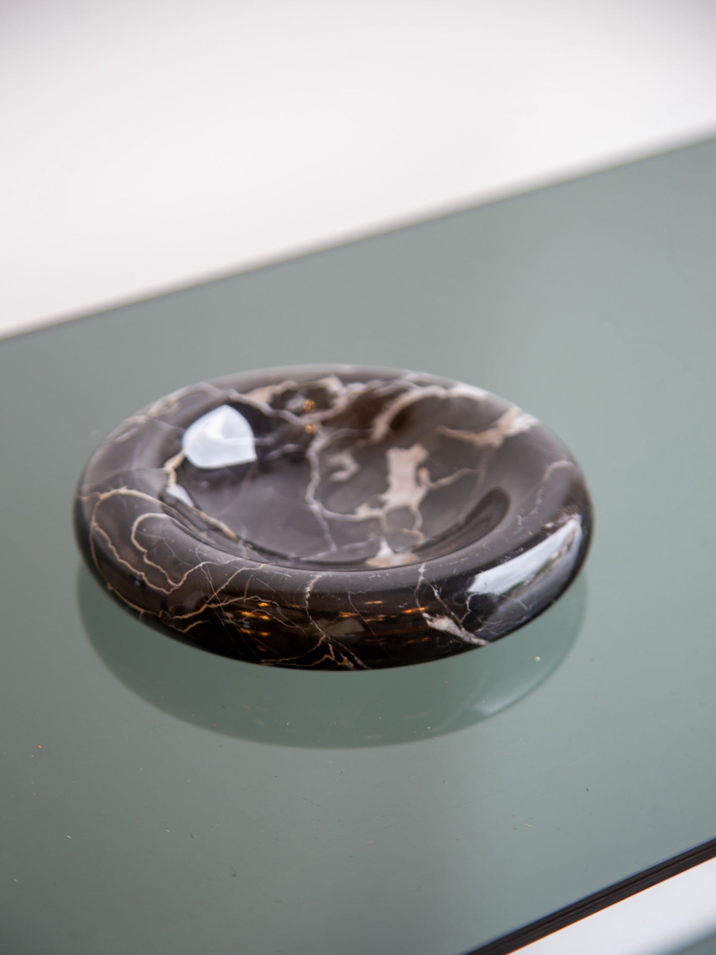 Black Carrara Marble Catchall or Ashtray by Sergio Asti