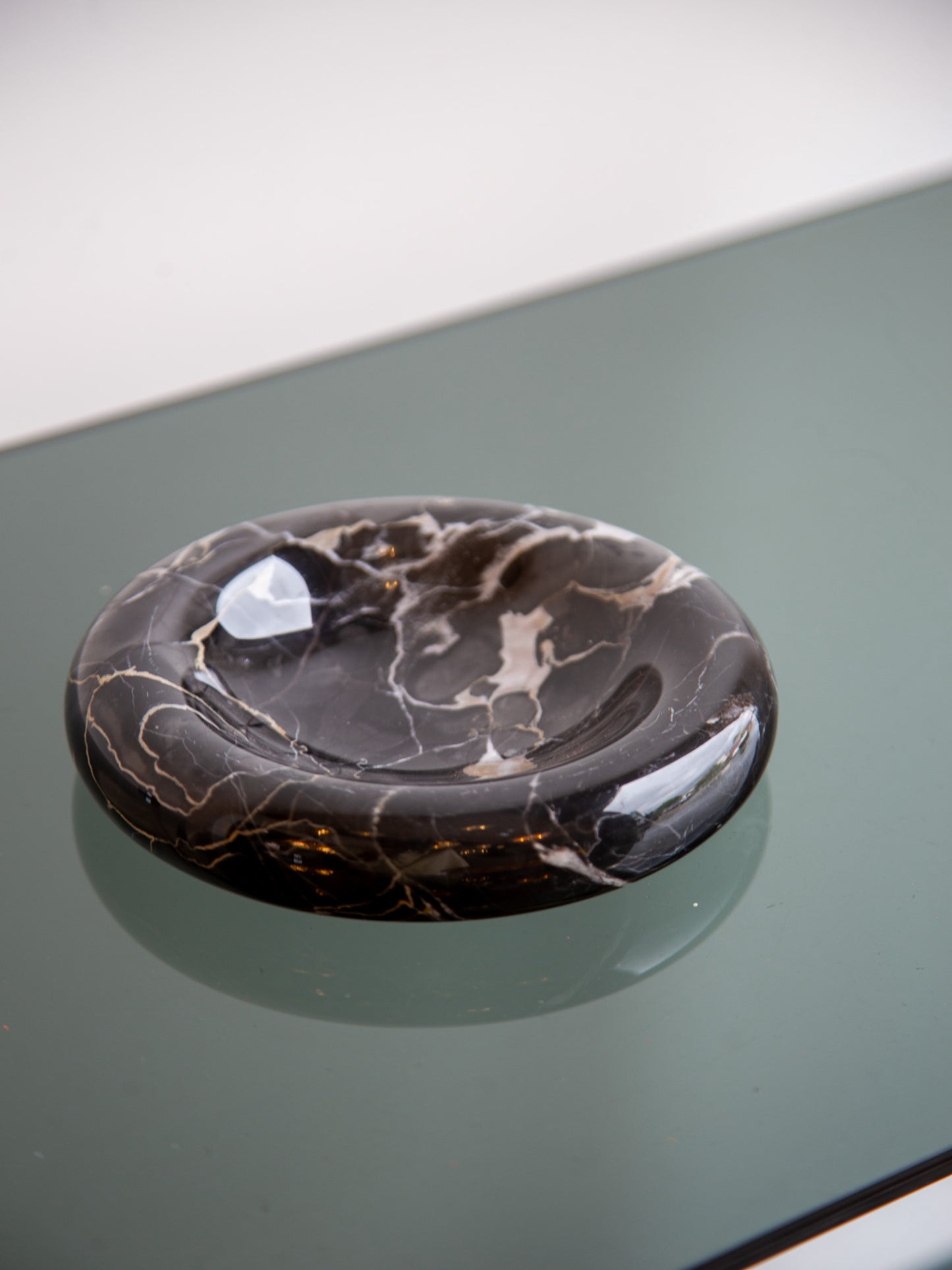 Black Carrara Marble Catchall or Ashtray by Sergio Asti