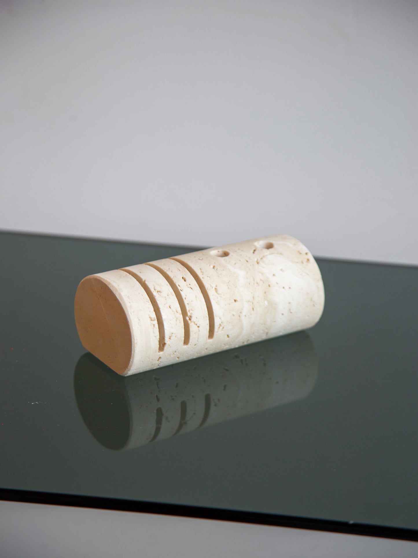 Italian Travertine Pen and Card Holder