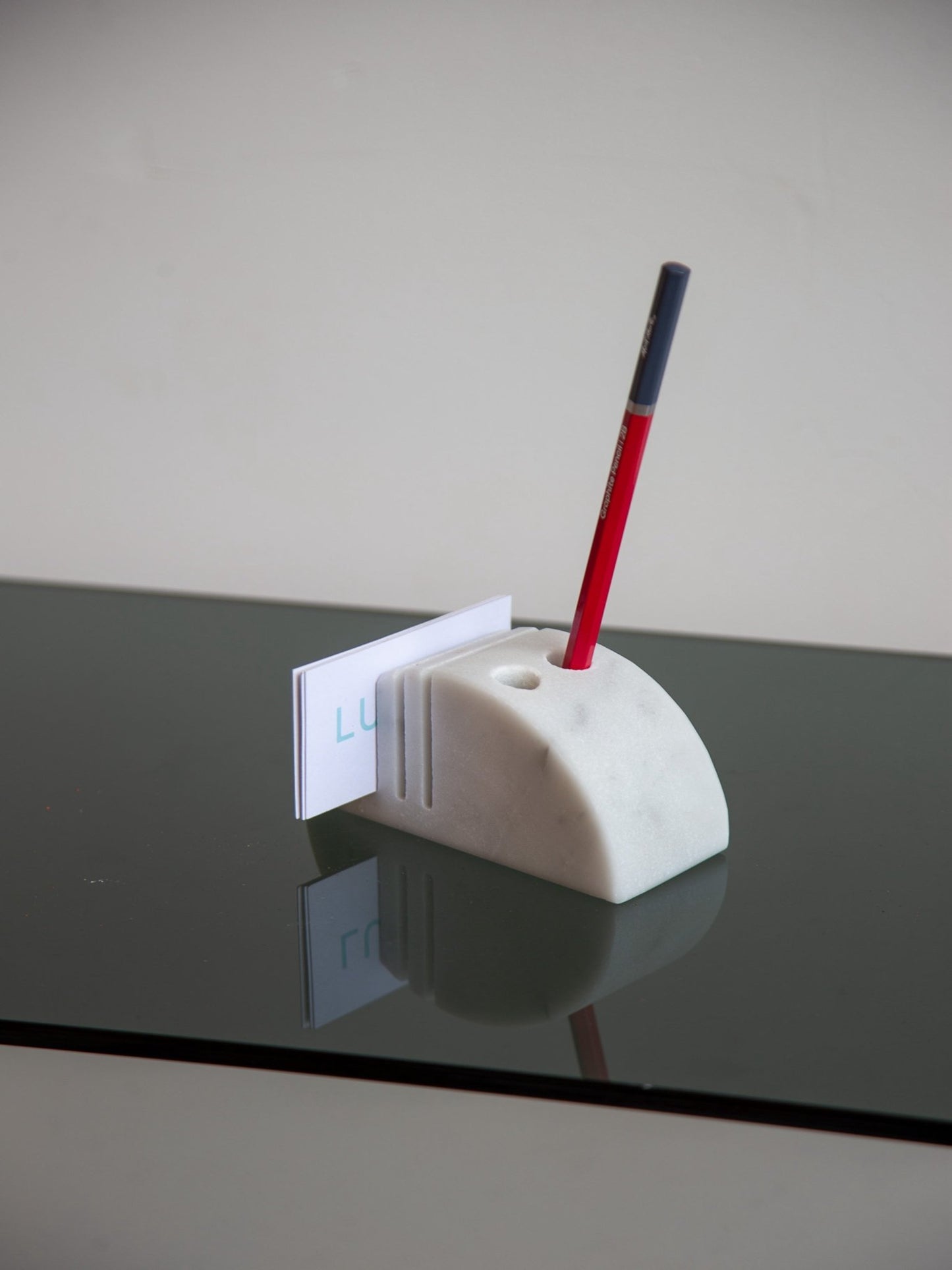 Italian Carrara Marble Desk Organiser 1970s - Lumini Collections