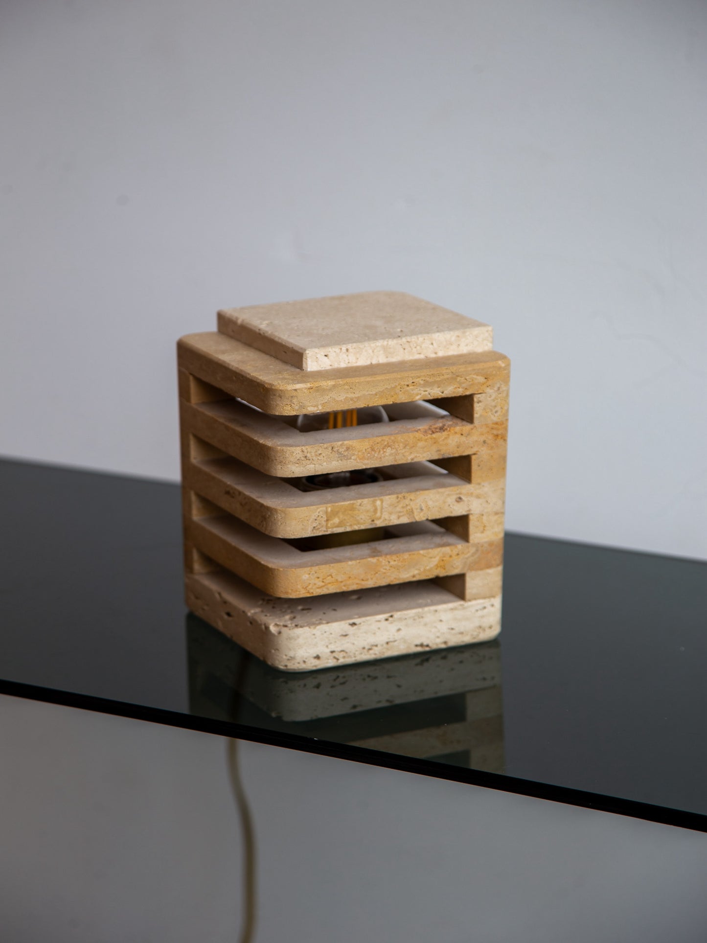 prestige travertine table lamp