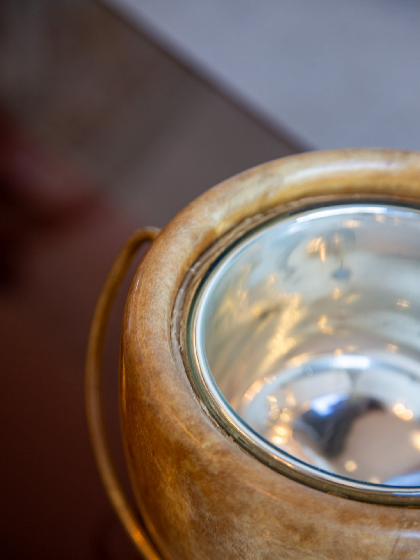 Aldo Tura Goatskin and Brass Ice Bucket