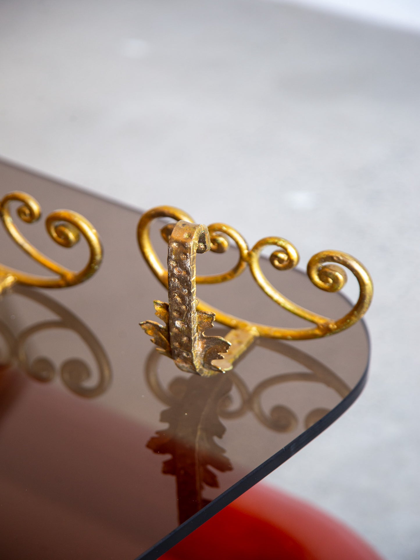 Pair of Gilded Wrought Iron Wall Hooks