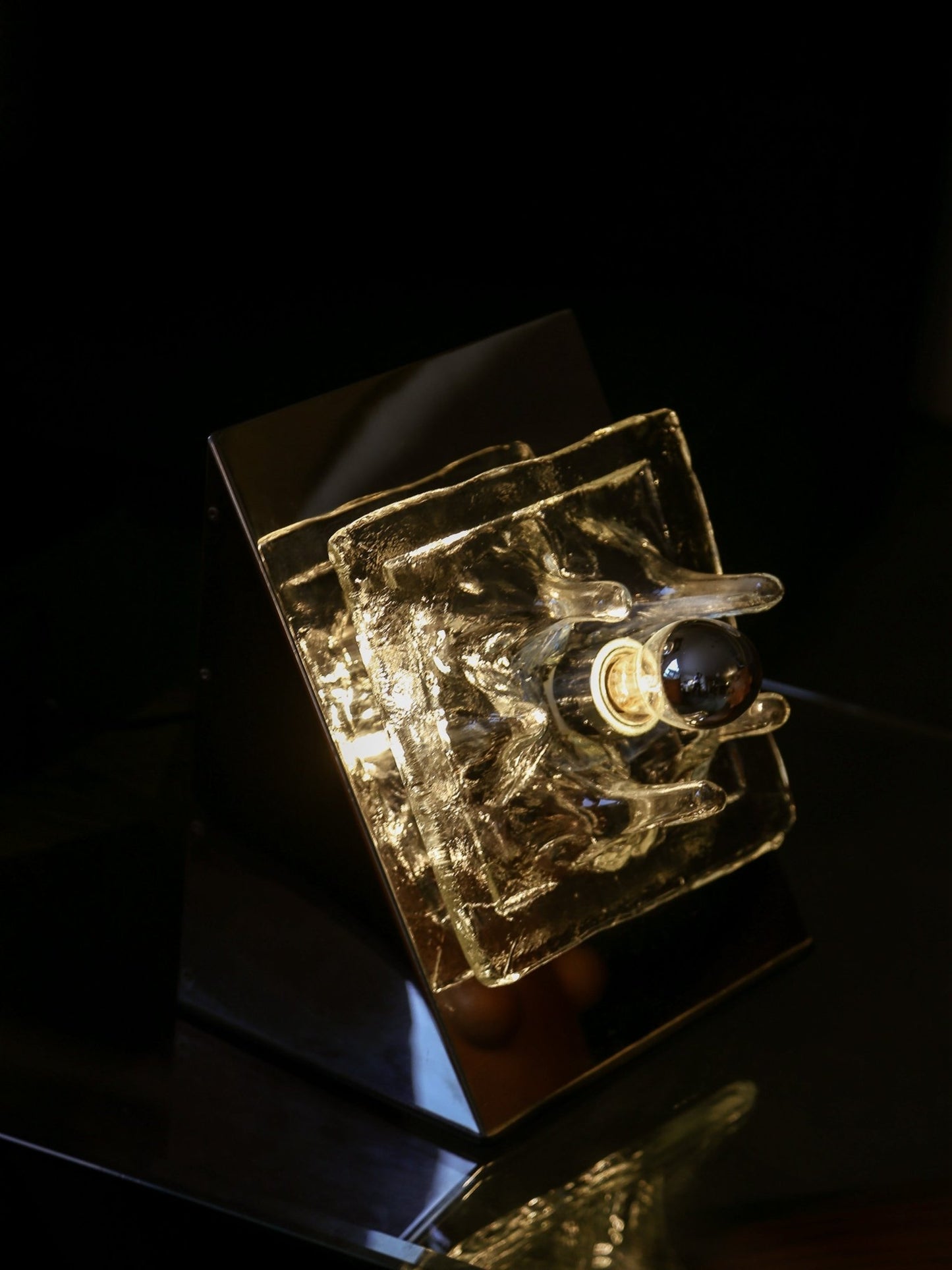 Murano Glass & Chrome Table Lamp by Toni Zuccheri for Vearte 1960s - Lumini Collections