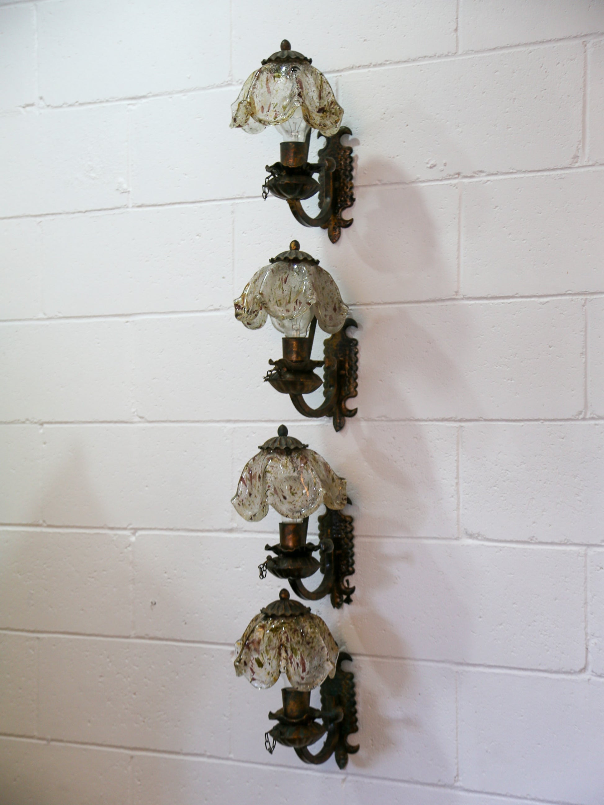 luxury set of four murano wall lights