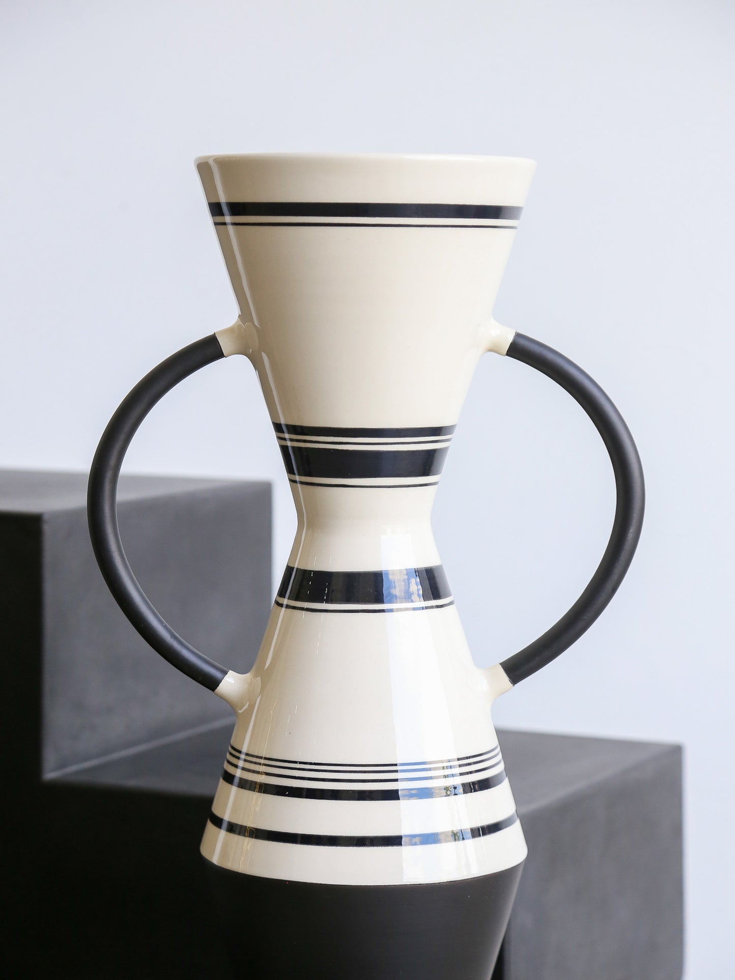 Rometti Amphora Clay Vase by Ugo La Pietra