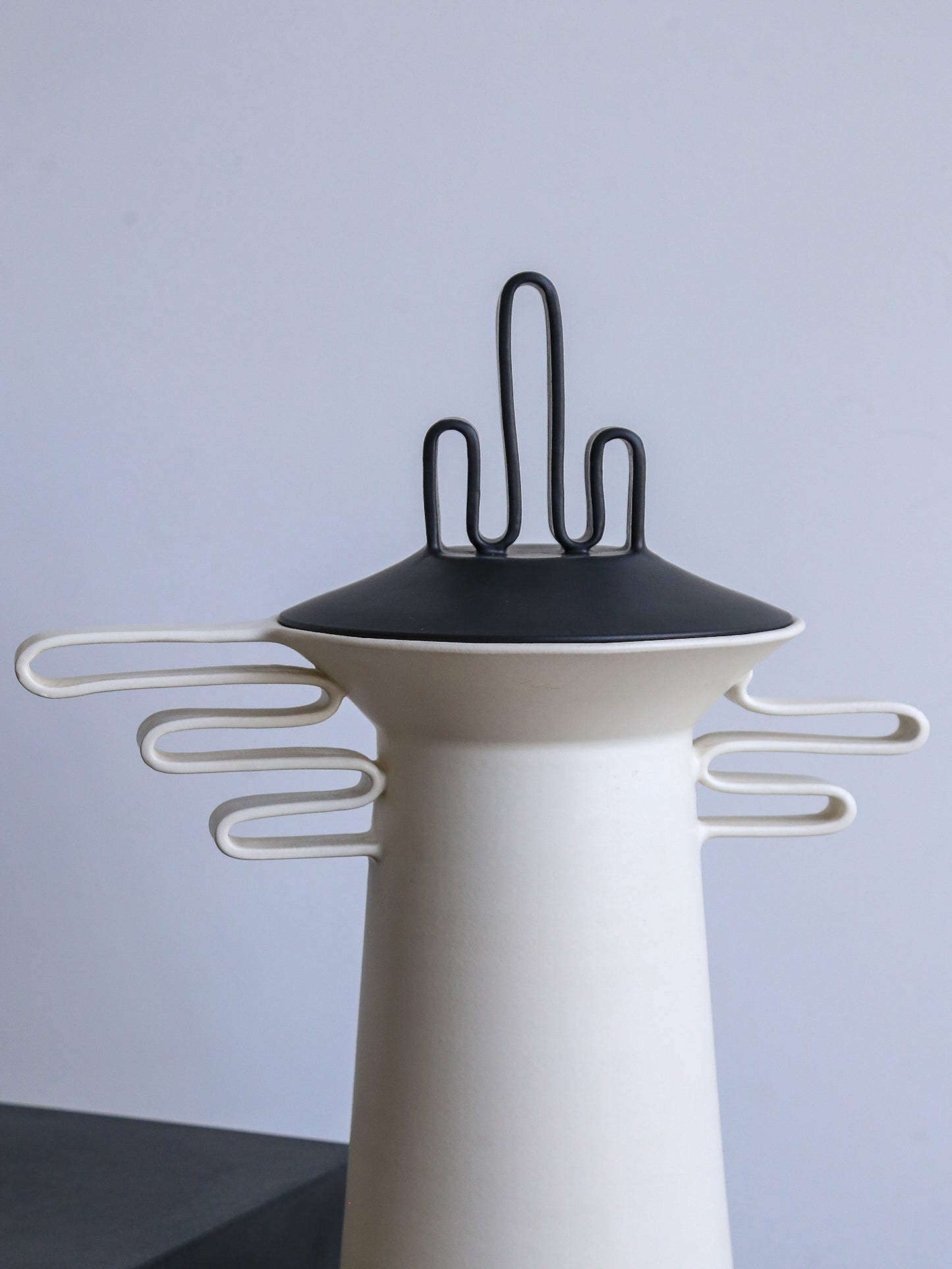 Ceramic White Vase Maya Collection by Jean Christophe Clair for Rometti