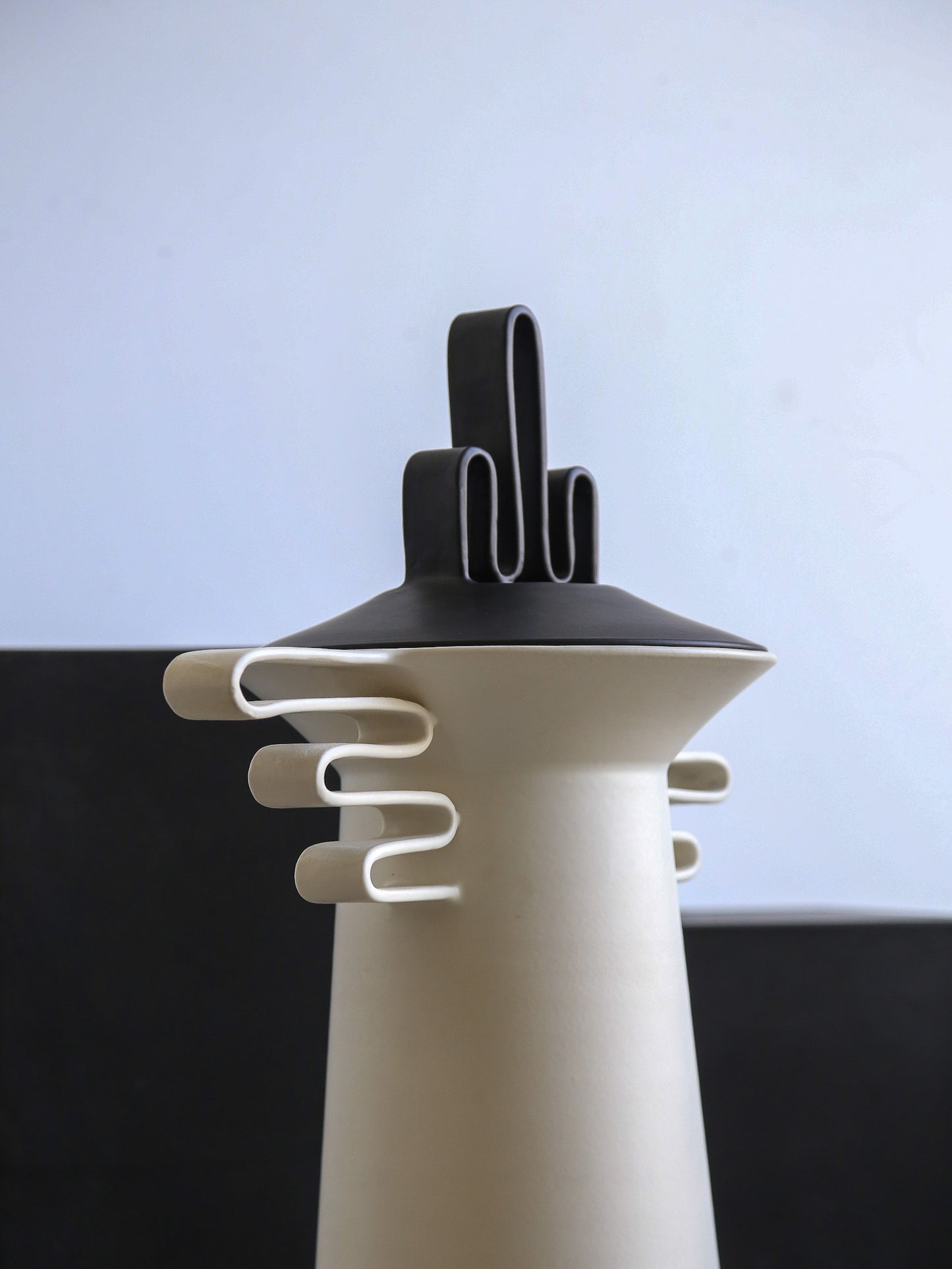 Ceramic White Vase Maya Collection by Jean Christophe Clair for Rometti