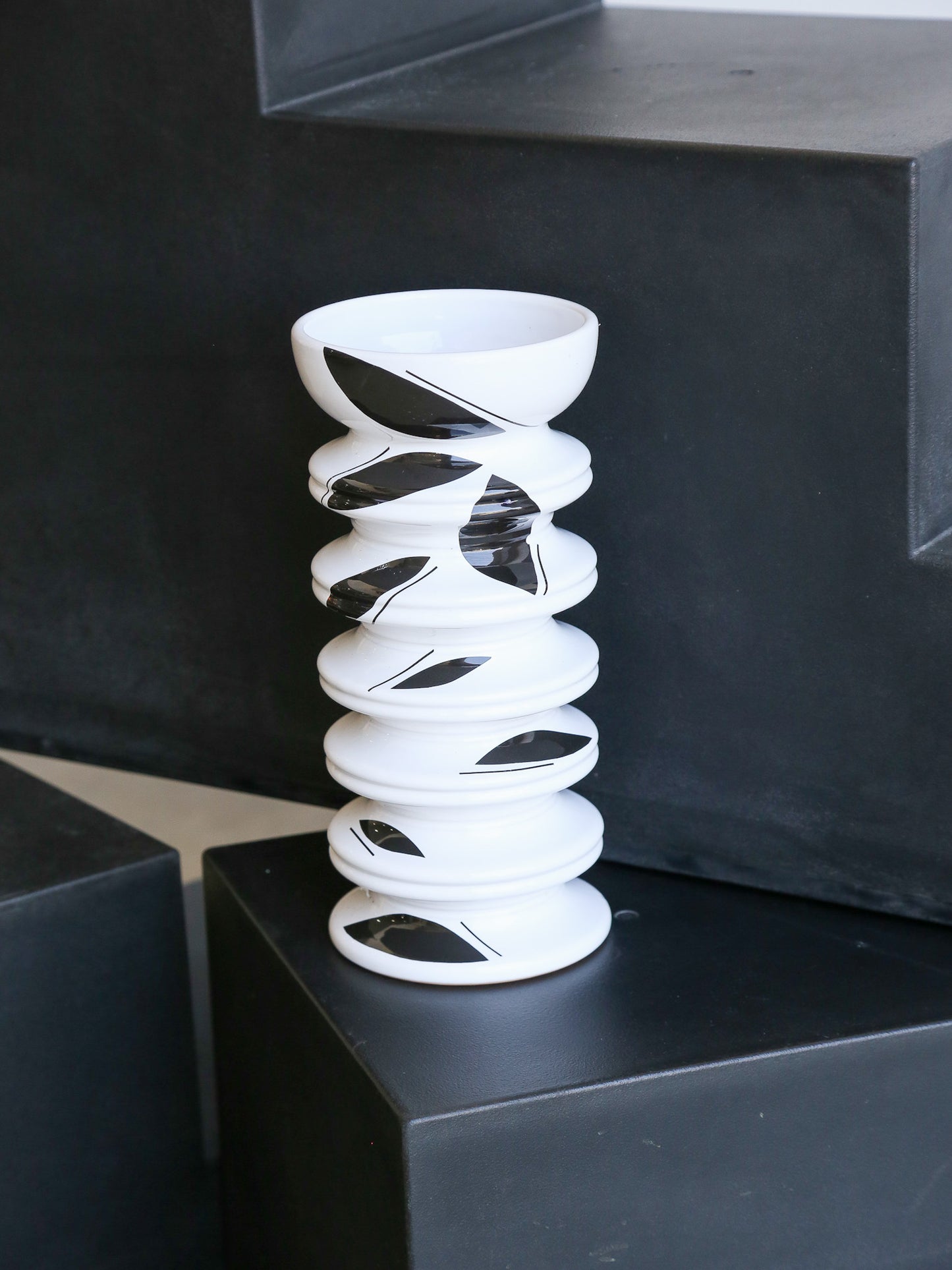 Jean Christophe Clair for Rometti Black and White Vase