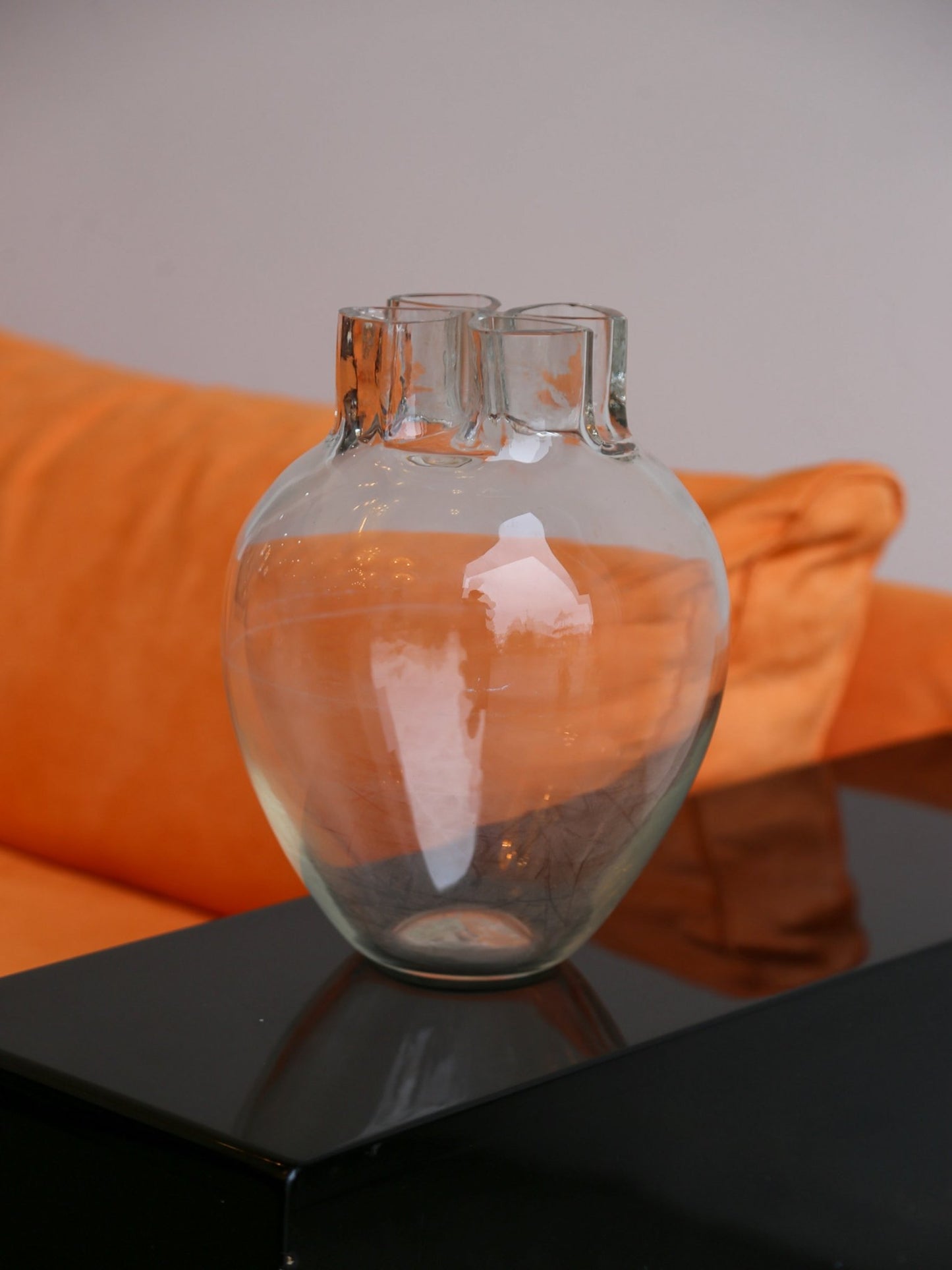 Barbini Sculptural Clear Murano Glass Vase, Italy 1970s - Lumini Collections