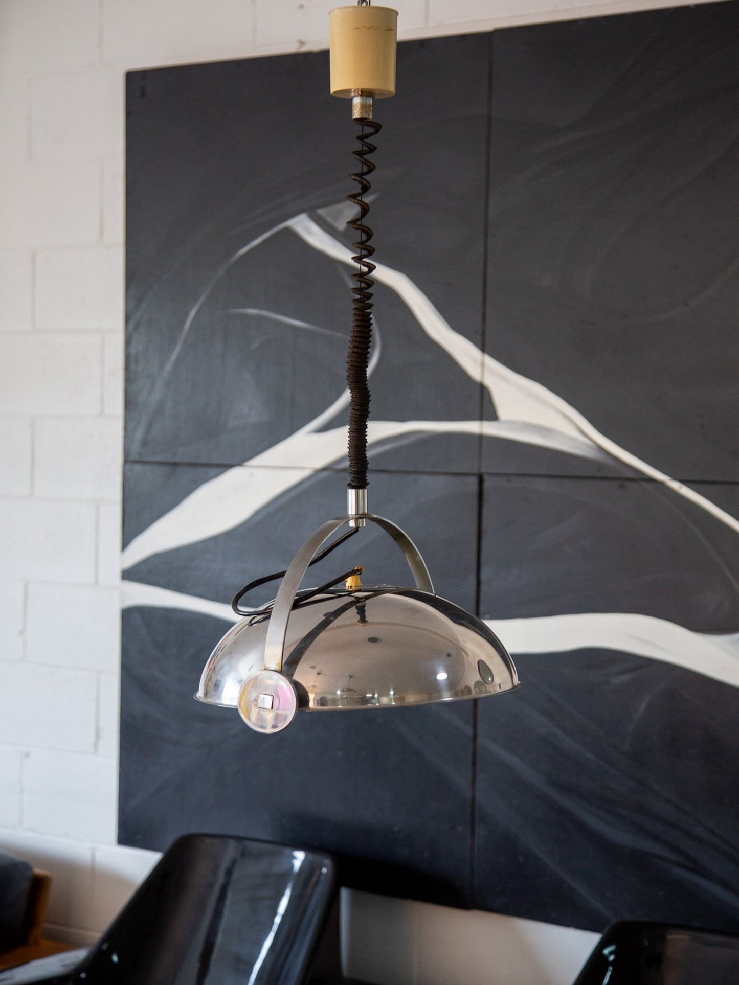 Midcentury chrome pendants lights by Goffredo Reggiani for Reggiani Srl, 1960s - Lumini Collections