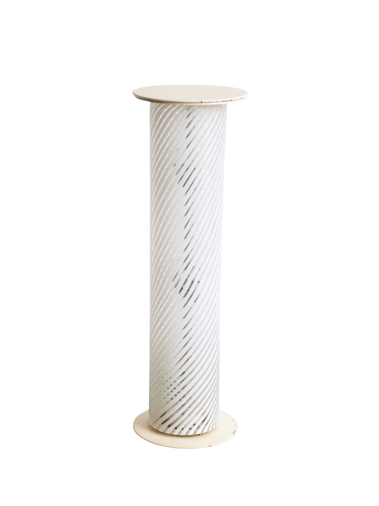 White Tubular Murano Glass Floor Lamp by Carlo Nason