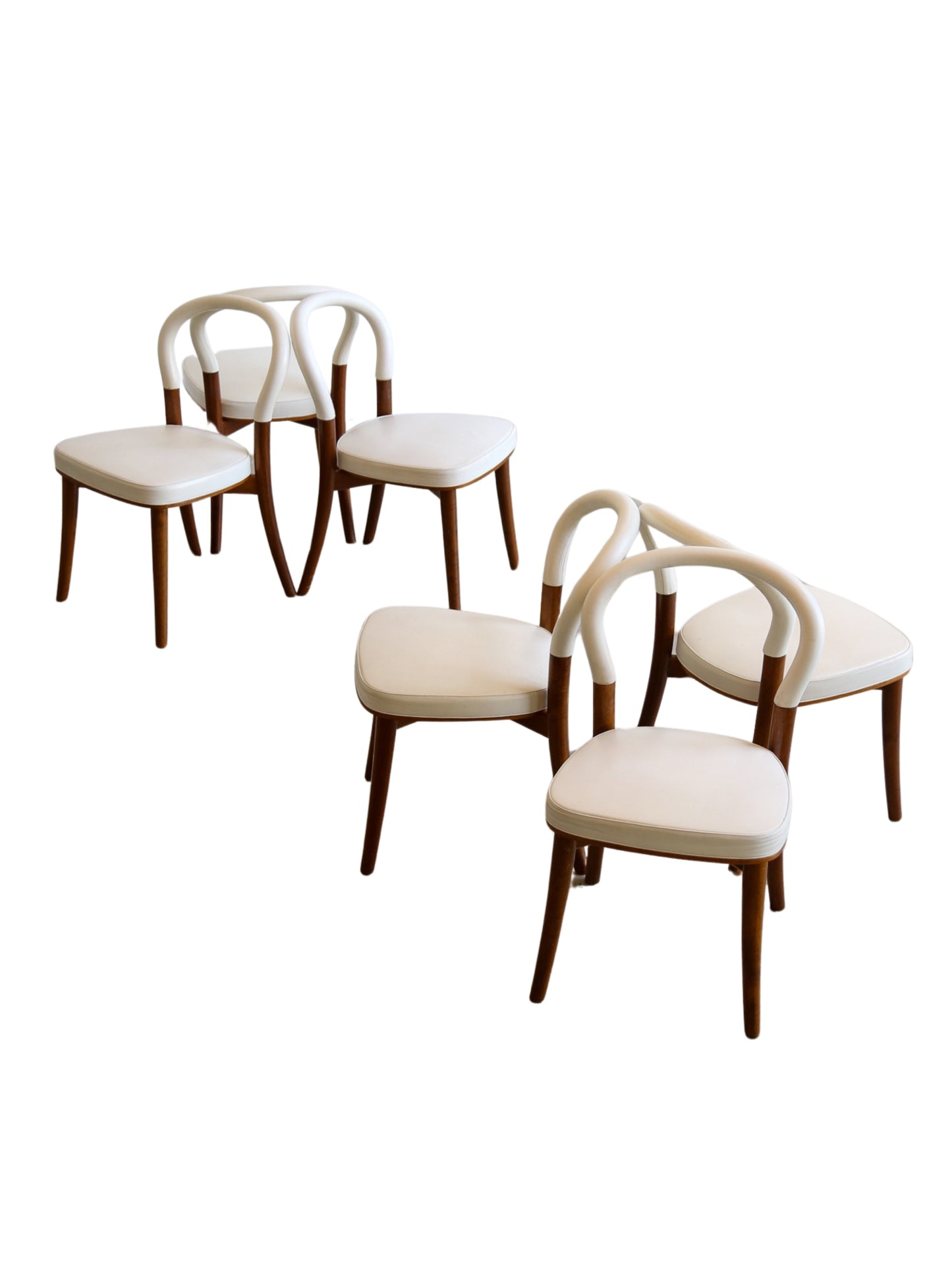 Erik Gunnar Asplund set of Six "501 Göteborg" White Leather Dining Chairs for Cassina Italy