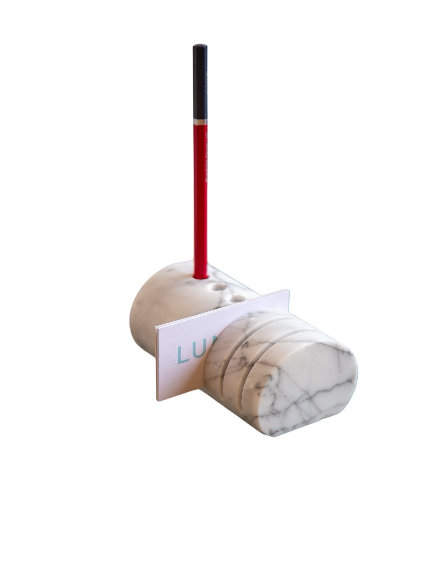 Italian Carrara Marble Pen and Card Holder