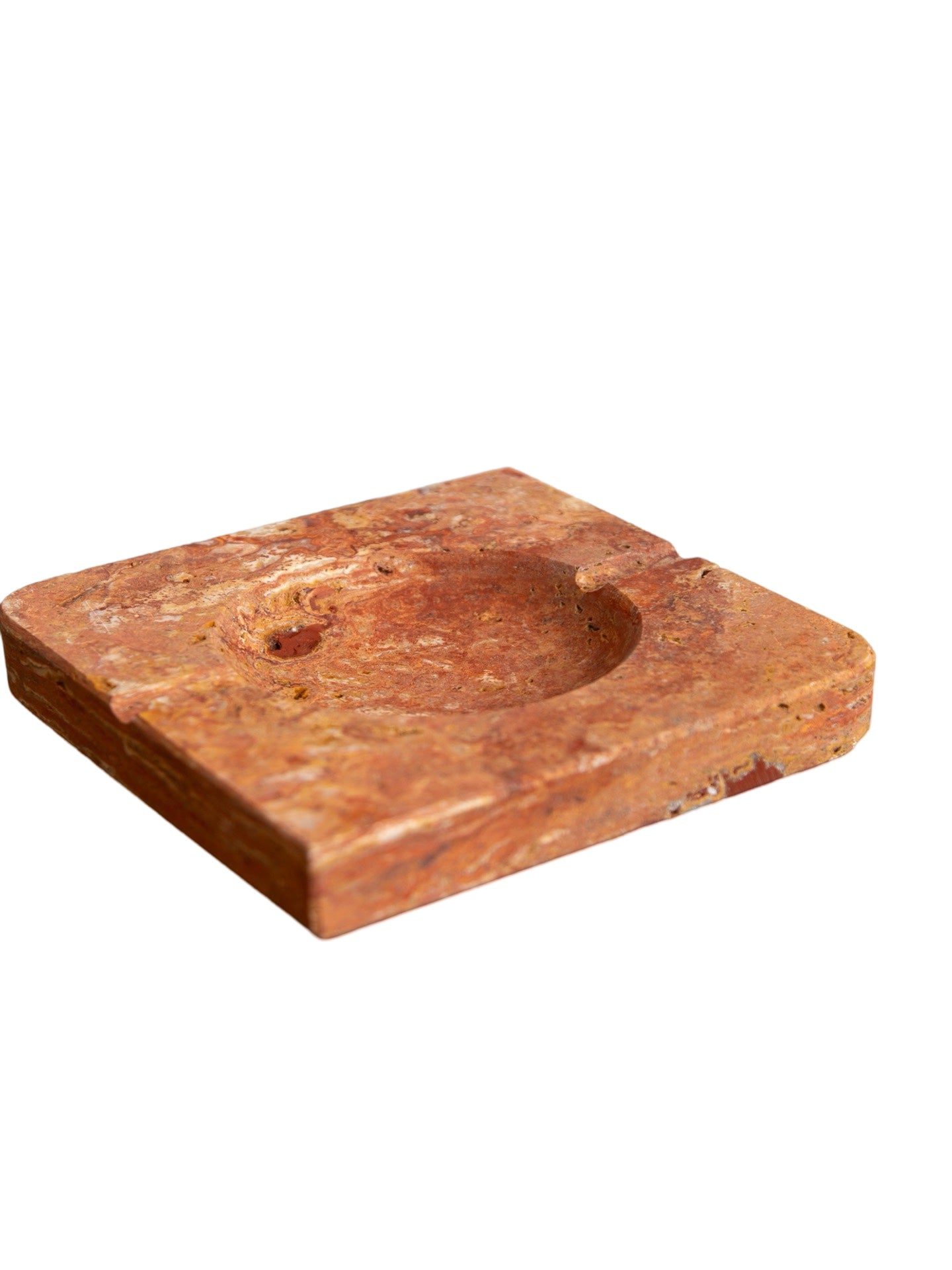 Italian Rosso Verona Square Marble Ashtray