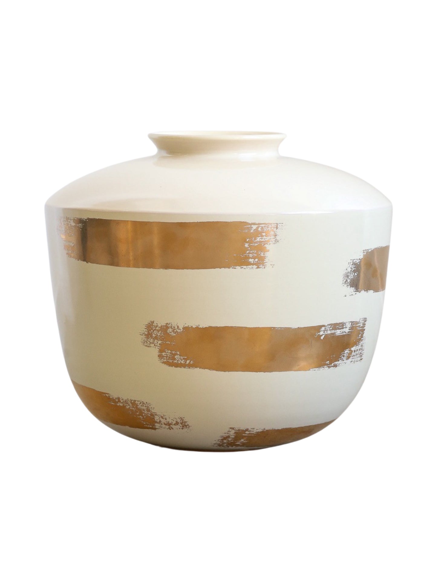 Kenzo Takada for Rometti Large Ceramic Vase with Gold Art Work
