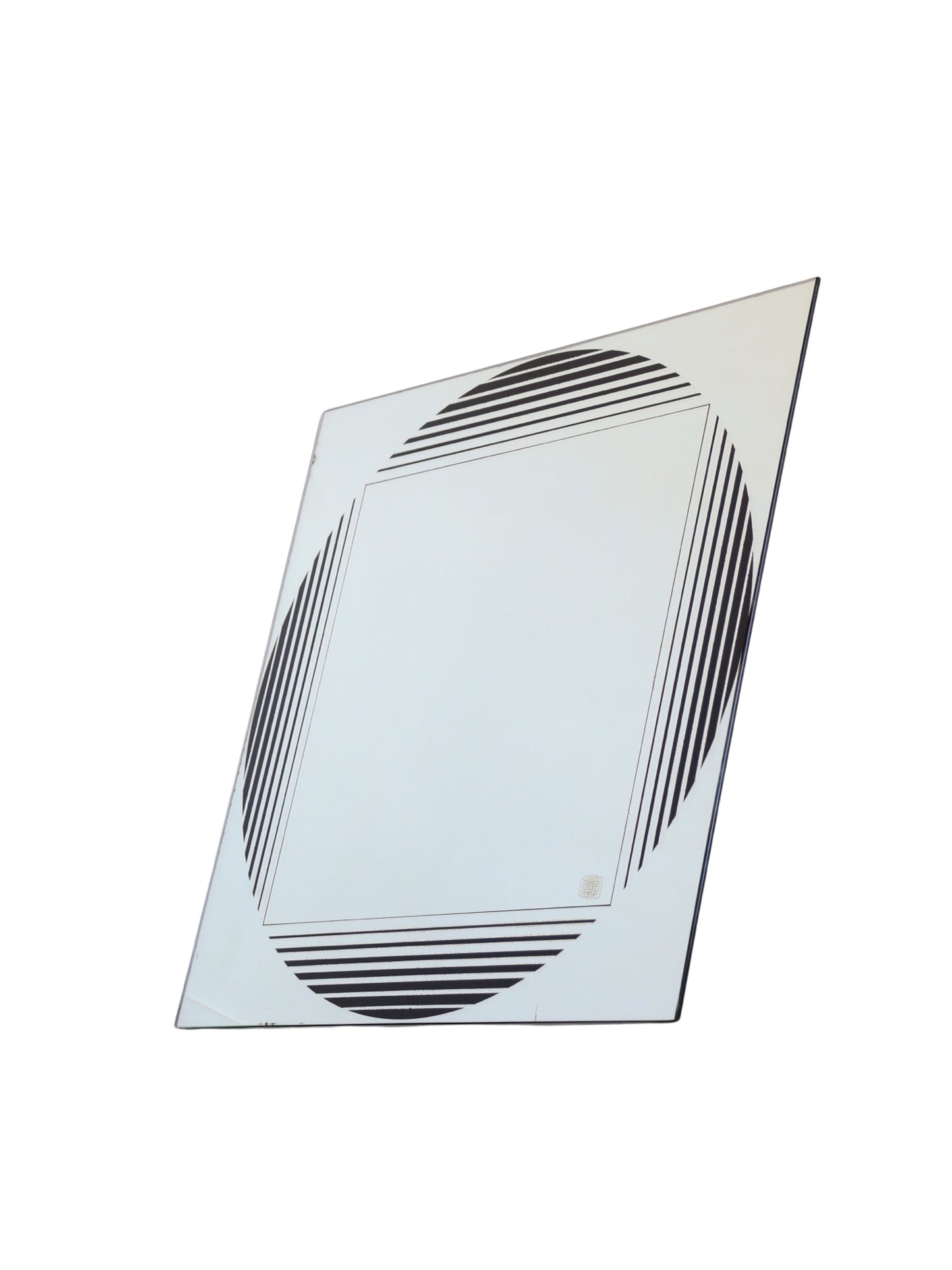 Mid Century Modern Gianni Celada for Fontana Arte Geometrical Theme Wall Mirror