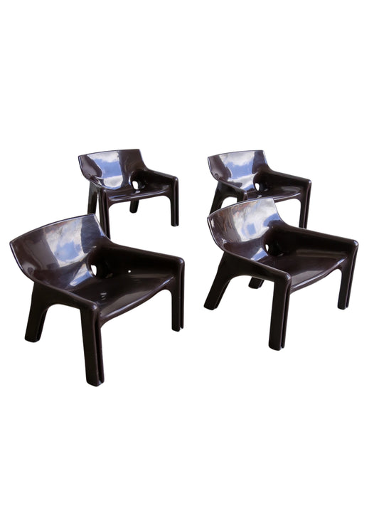 Vicario Lounge Chairs by Vico Magistretti for Artemide Set of Four