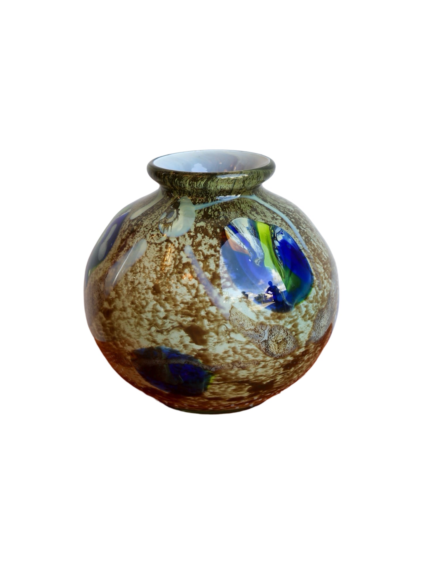 Venini Large Murano Glass Spherical Vase 1907s