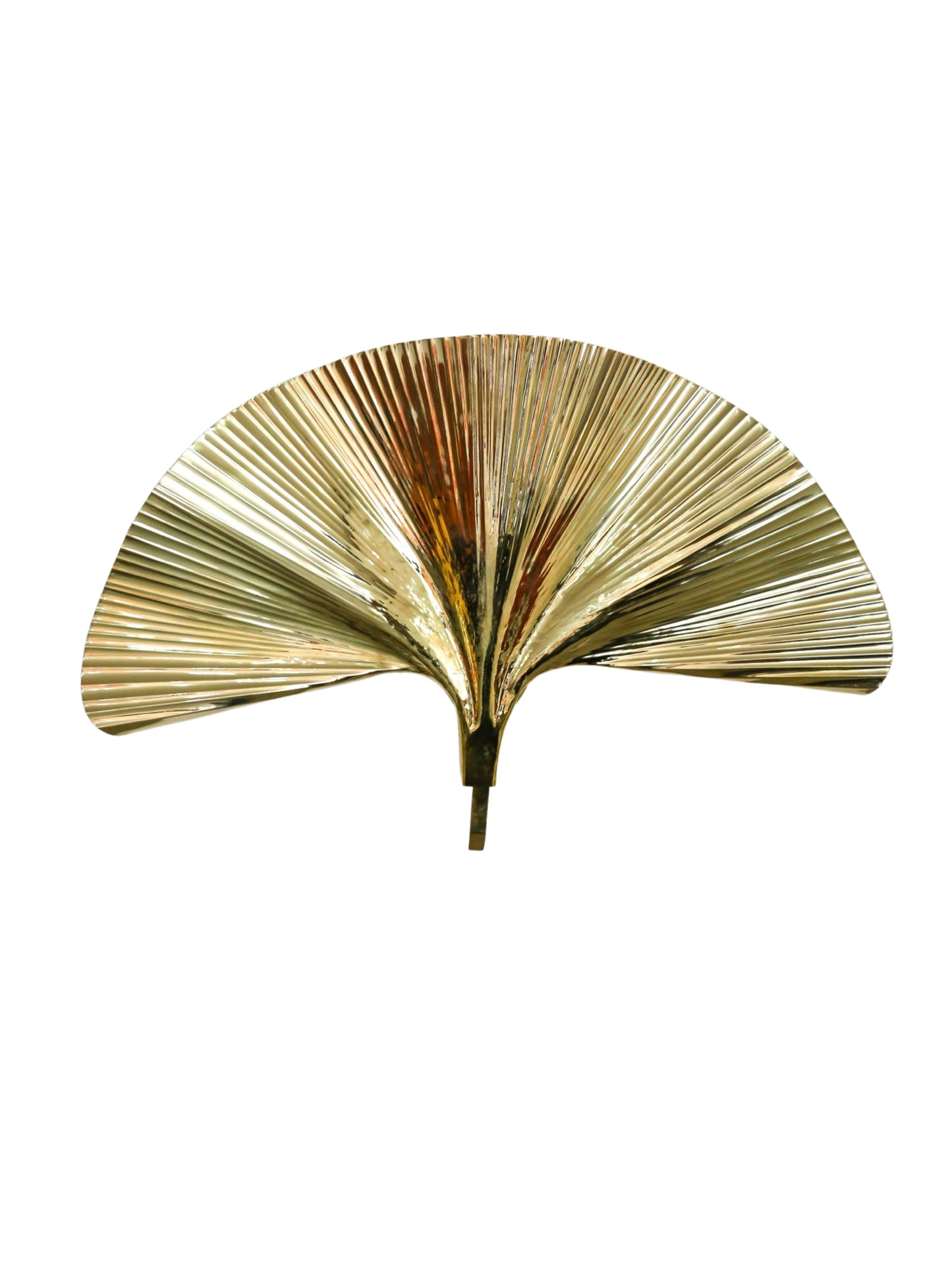 Ginko Contemporary Brass Applique Lamp Single Leaf
