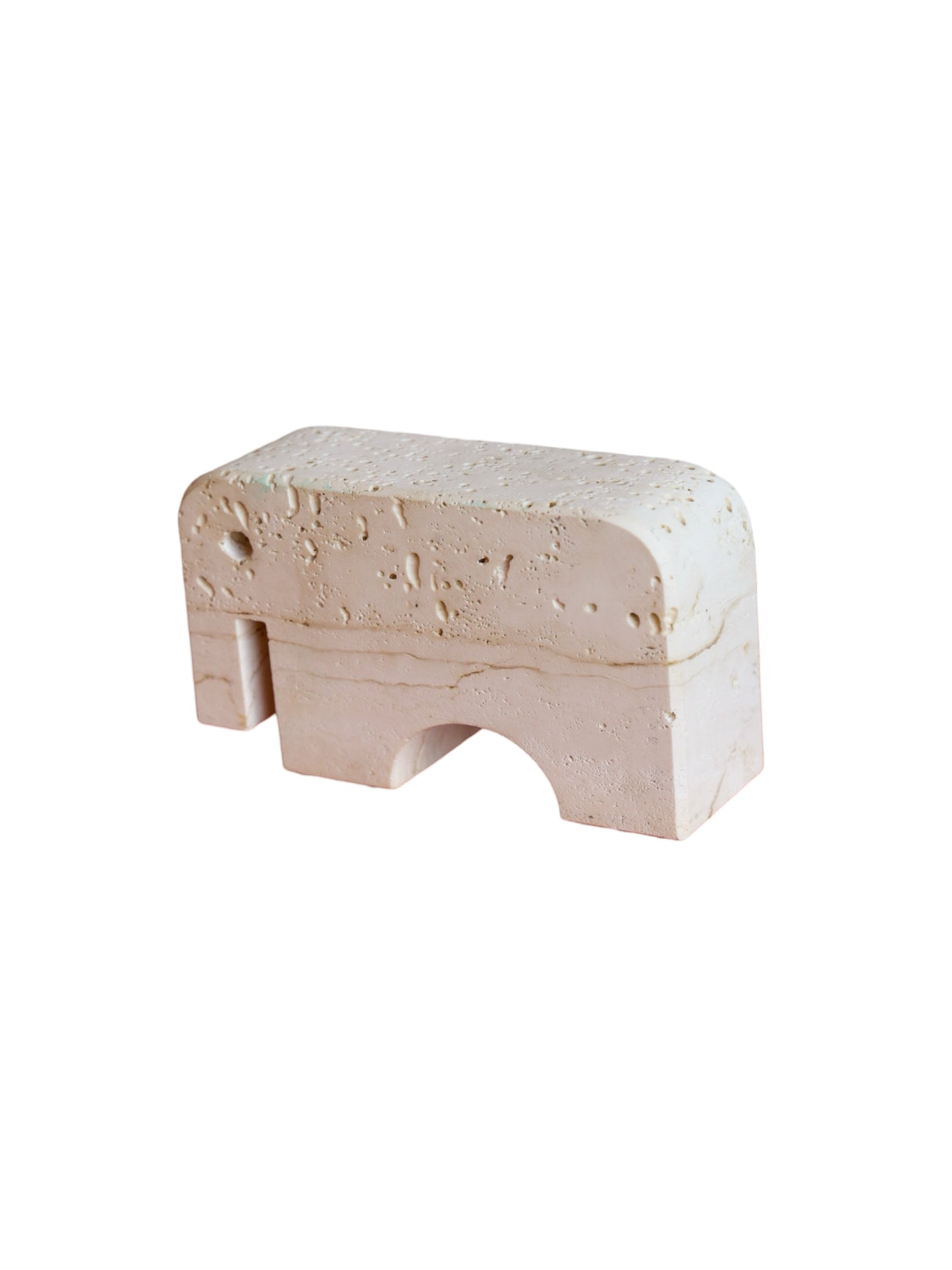 Enzo Mari for Fratelli Mannelli Travertine Elephant Sculpture