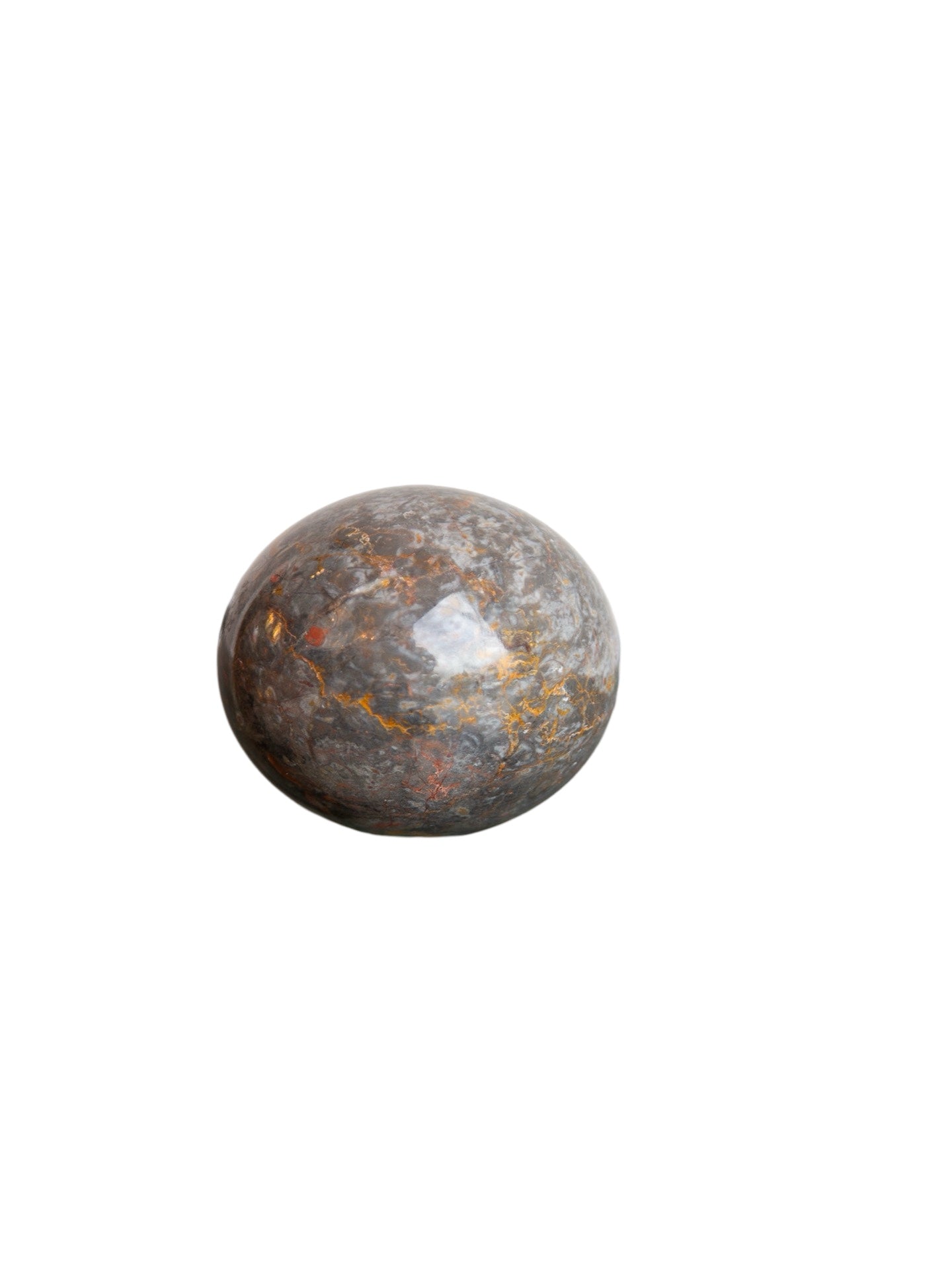 Polished Breccia Marble Sphere Sculpture